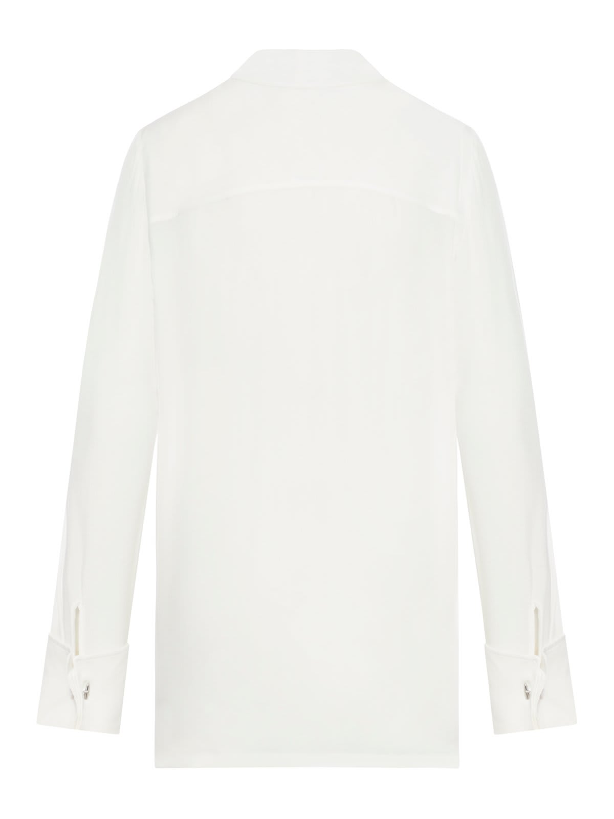 Shop Sportmax Pussy-bow Long-sleeved Top In White