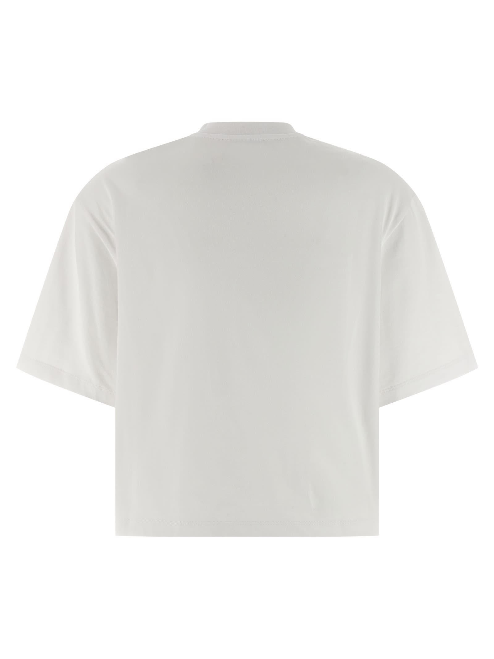 Ferragamo T-shirt With Floral Detail And Tassels In Black