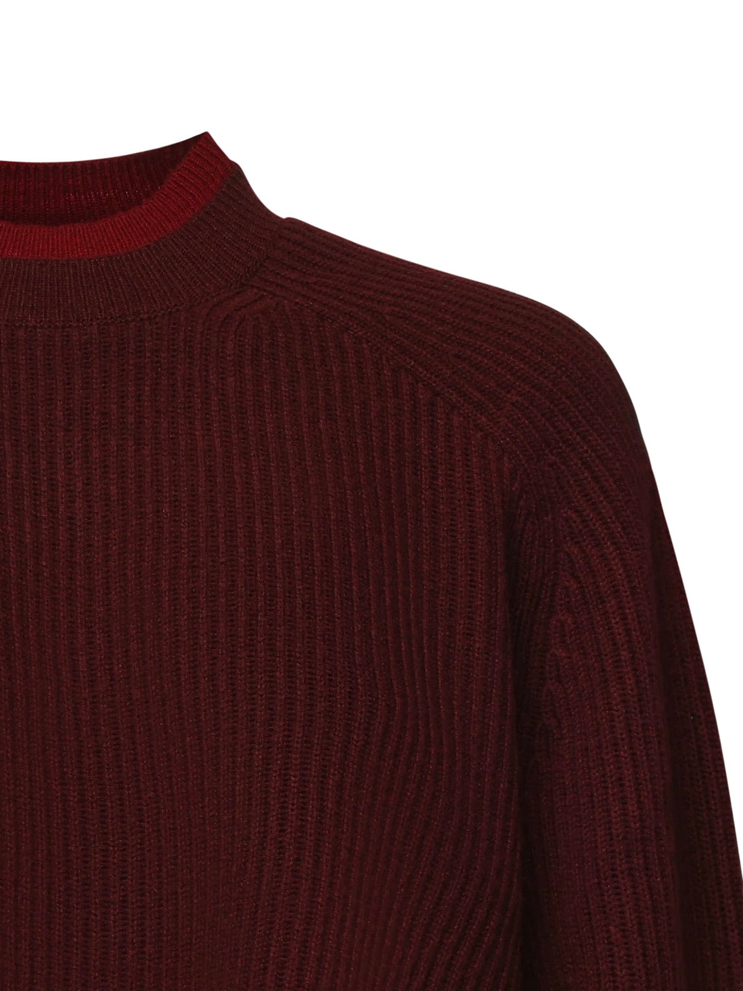 Max Mara Wool And Cashmere Hoodie In Burgundy