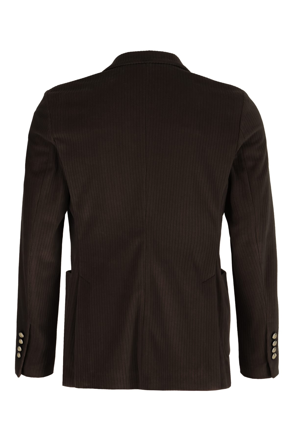 Circolo 1901 Lapel Sleeve Double-breasted Button Pocket Jacket In Brown