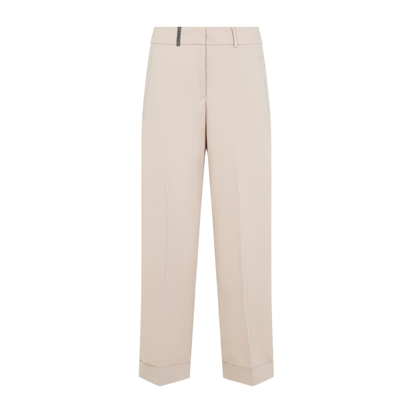Shop Peserico Cotton Pants In Beige Ambrato