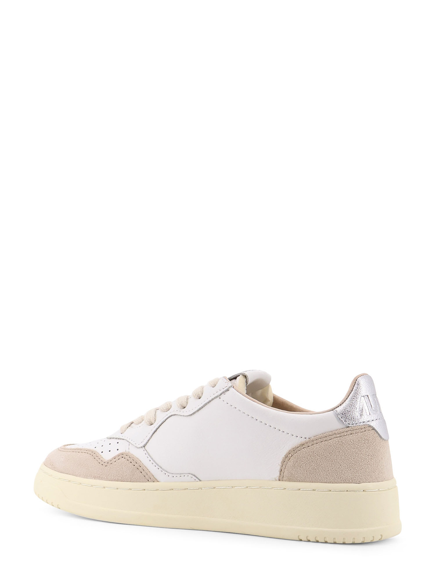 Autry Medalist Low Leather Low-top Sneakers With Suede Inserts In White