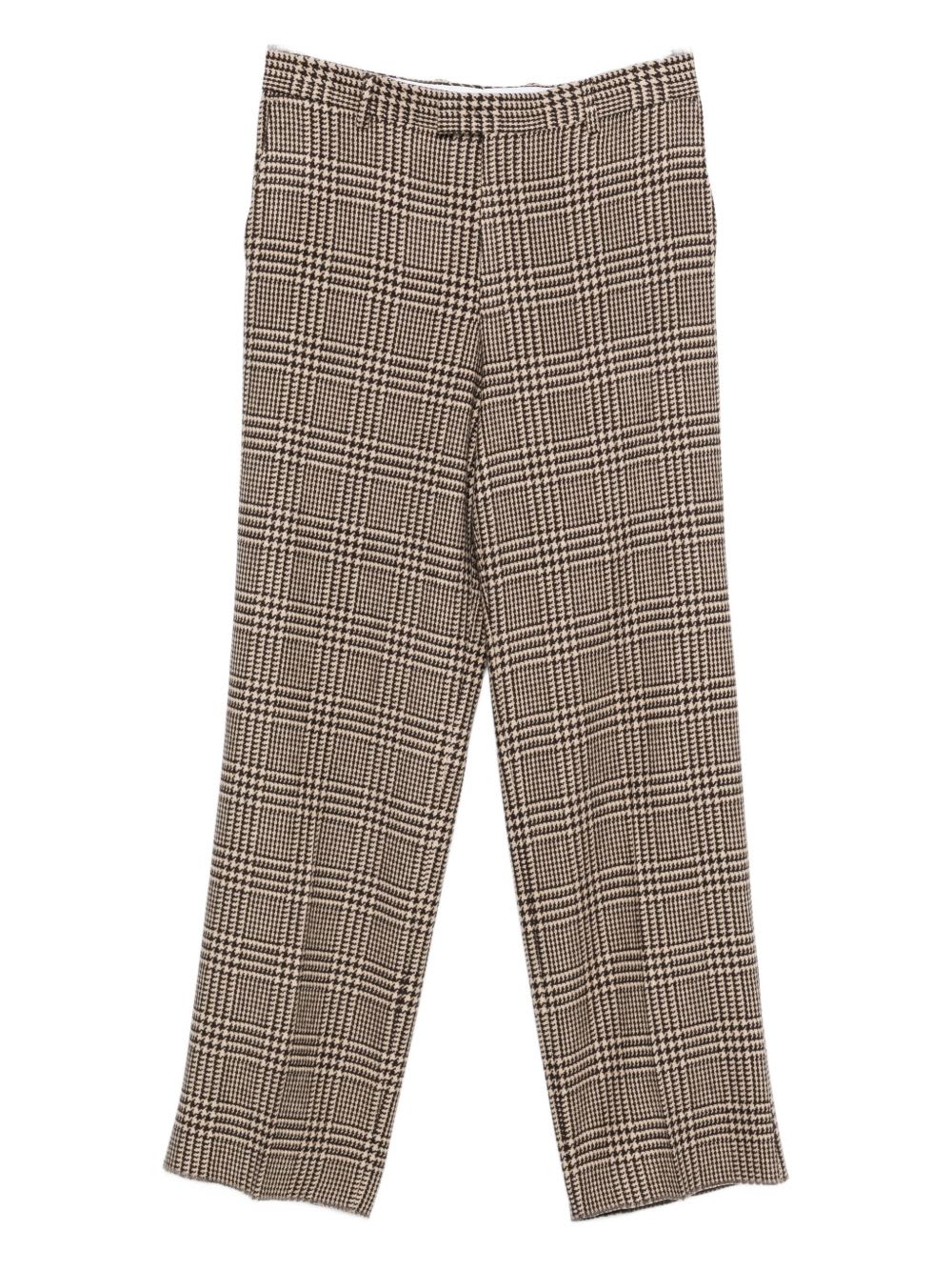 Emporio Armani High Waist Wide-leg Trousers With Button Accents In Brown