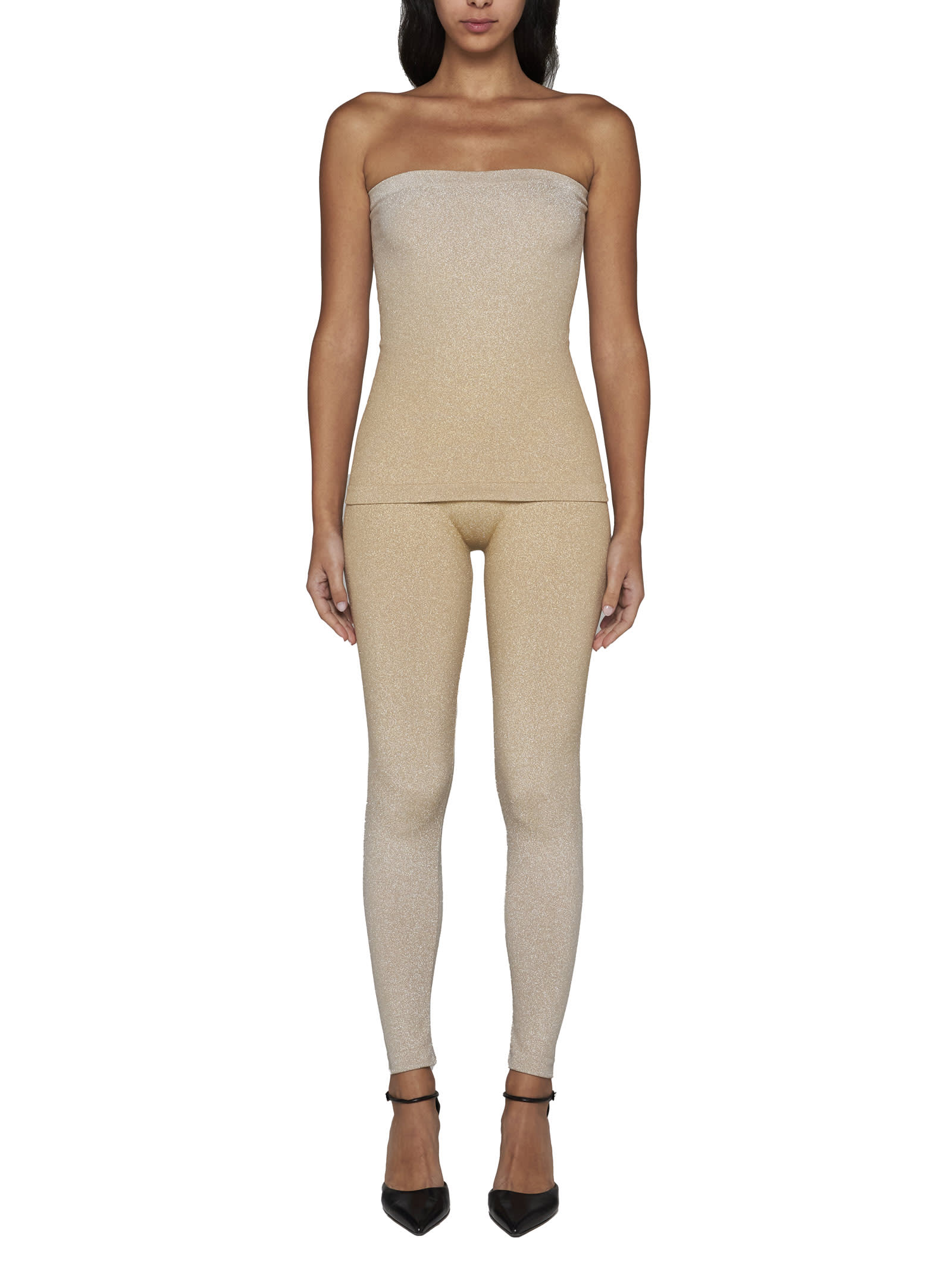 Shop Wolford Top In Gold Shine
