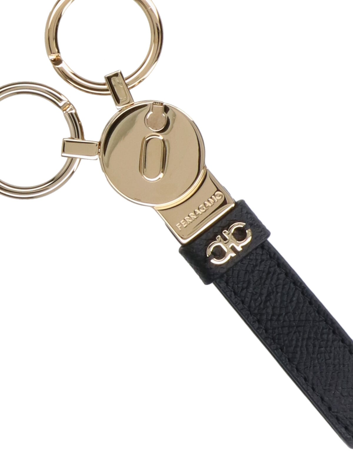 Ferragamo Gancini Keyring In Black