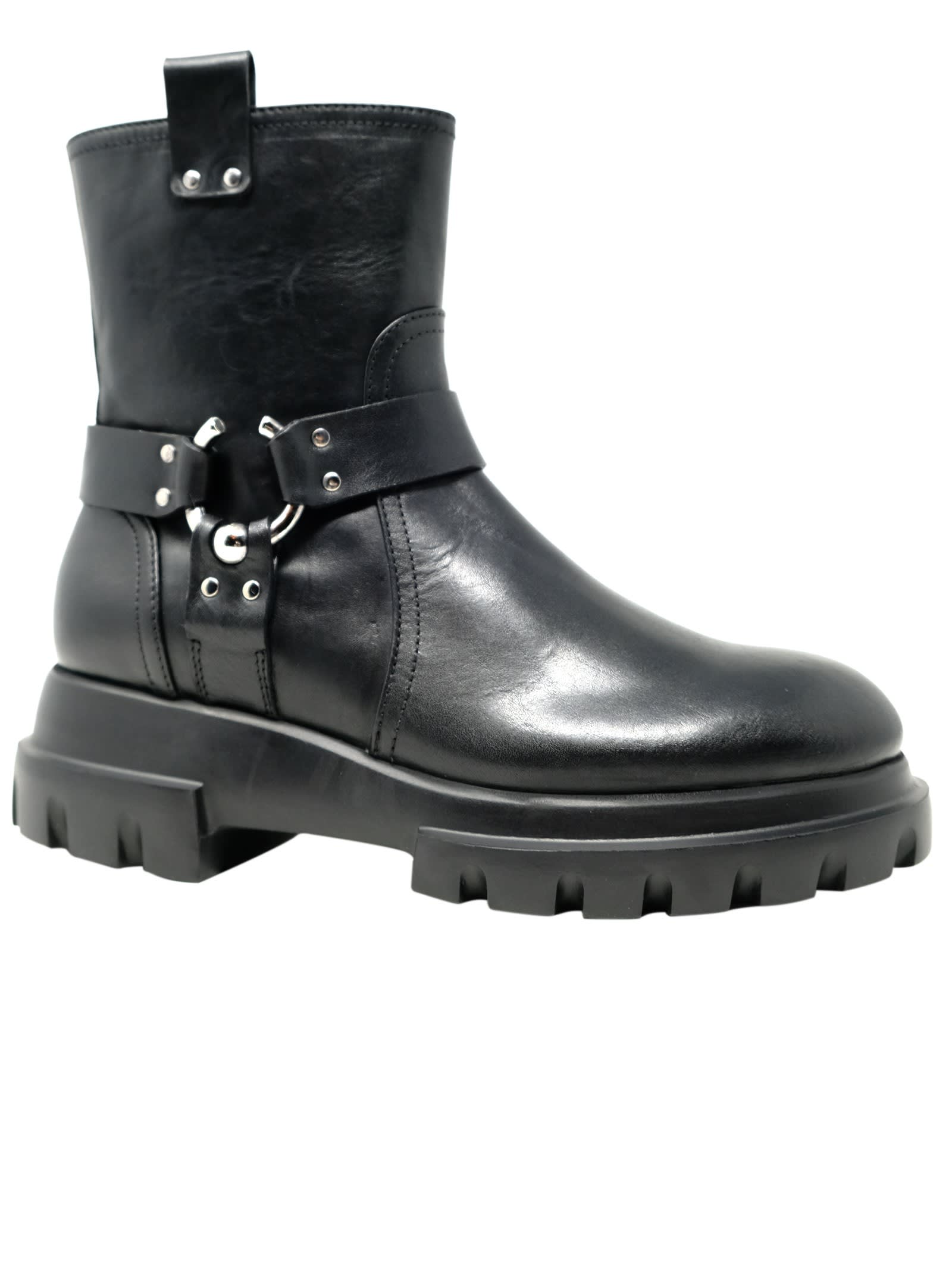 Attilio Giusti Leombruni Agl Black Leather Ankle Boots | ModeSens