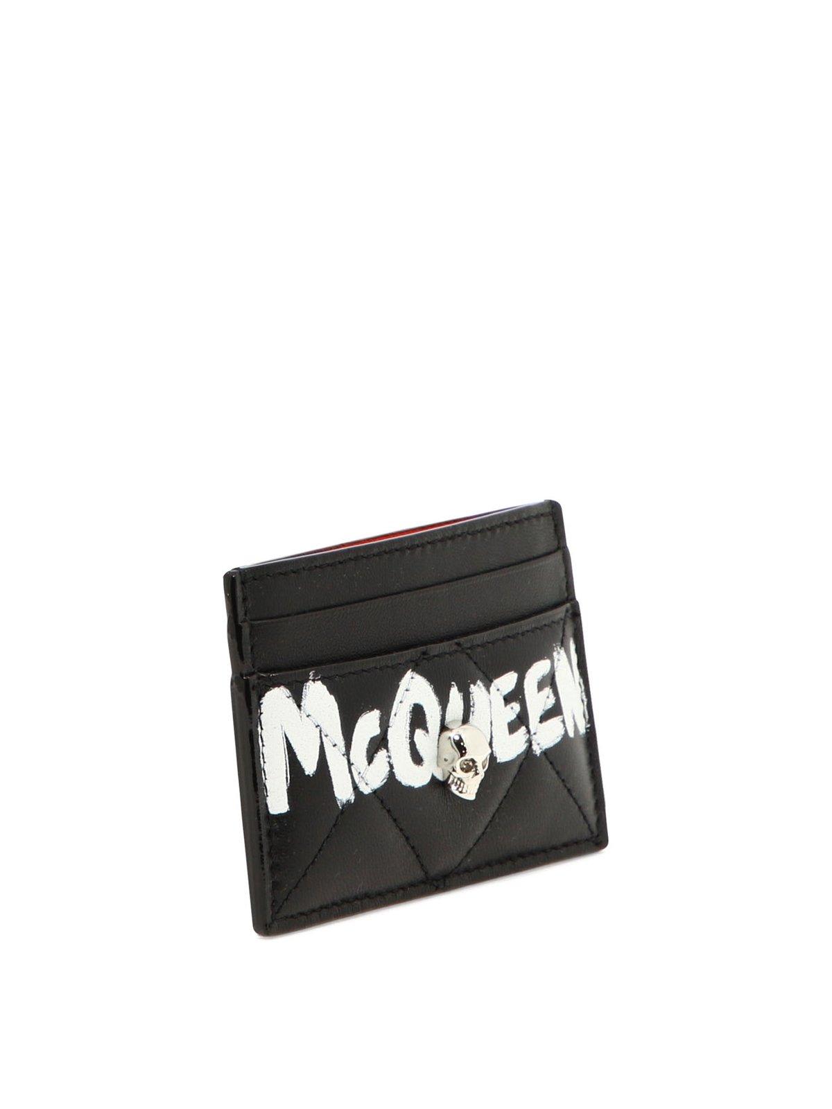 Shop Alexander Mcqueen Skull Plaque Cardholder In Black