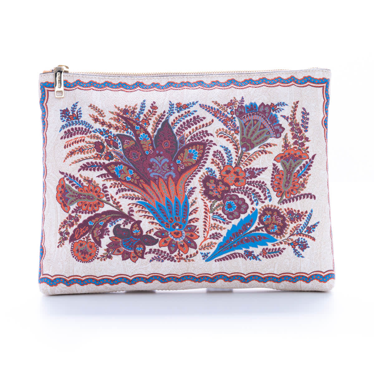 Etro Leather Clutch In Beige