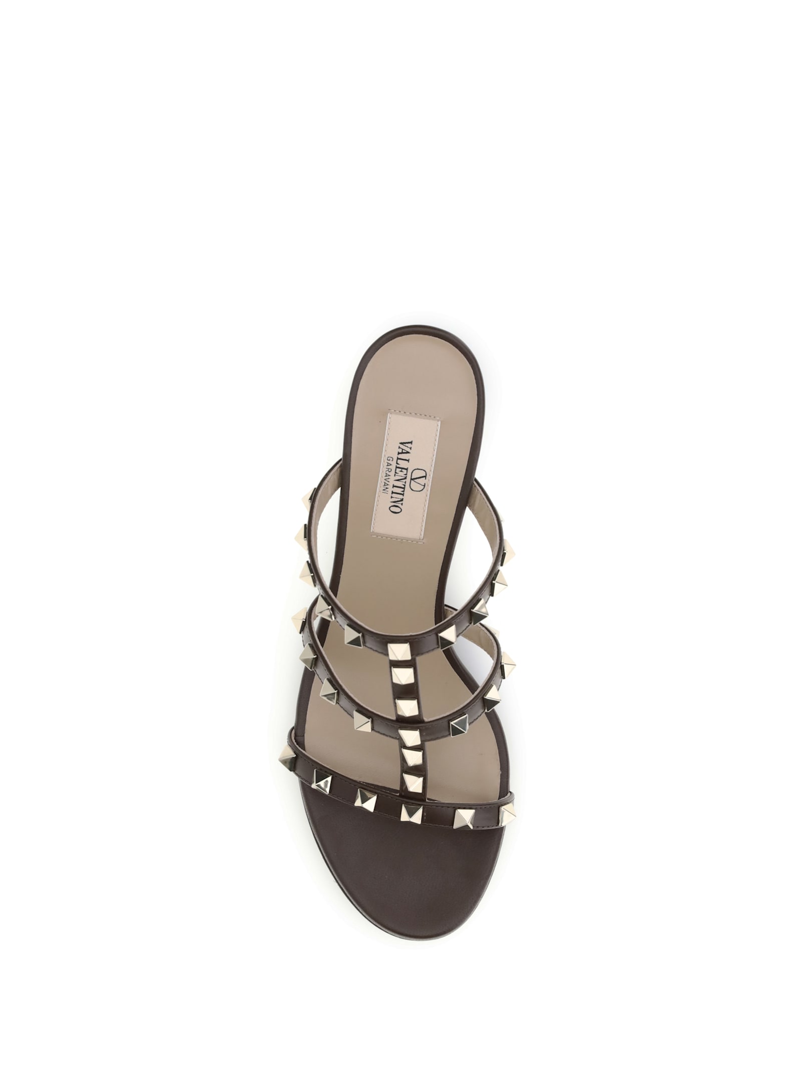 Valentino 60mm Rockstud-embellished Sandals In Gray