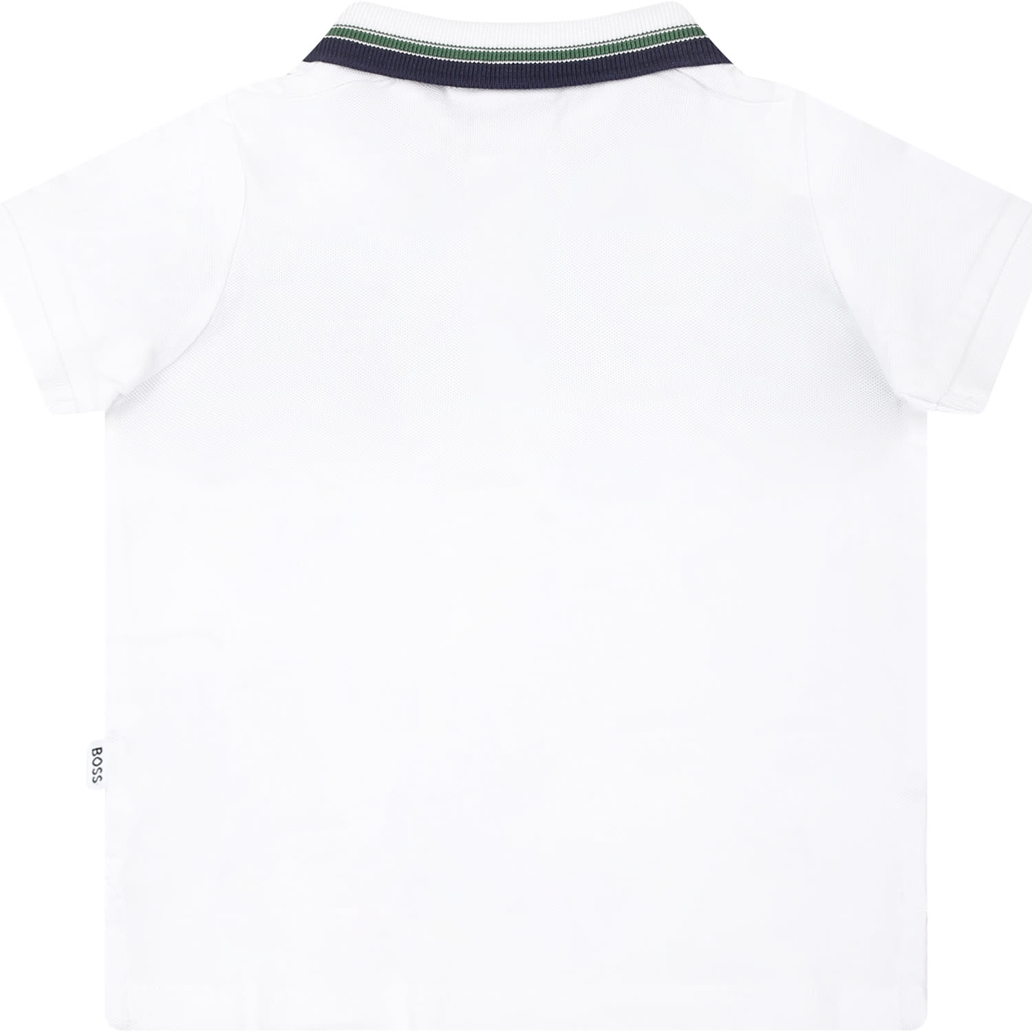 Shop Hugo Boss White Polo Shirt For Baby Boy With Logo