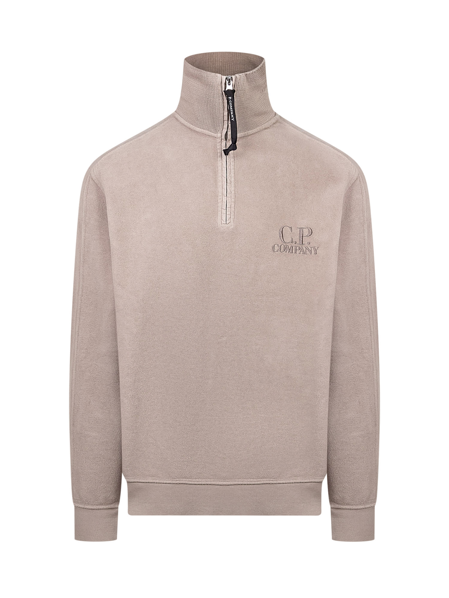 Shop C.p. Company Sweatshirt In Vintage Khaki