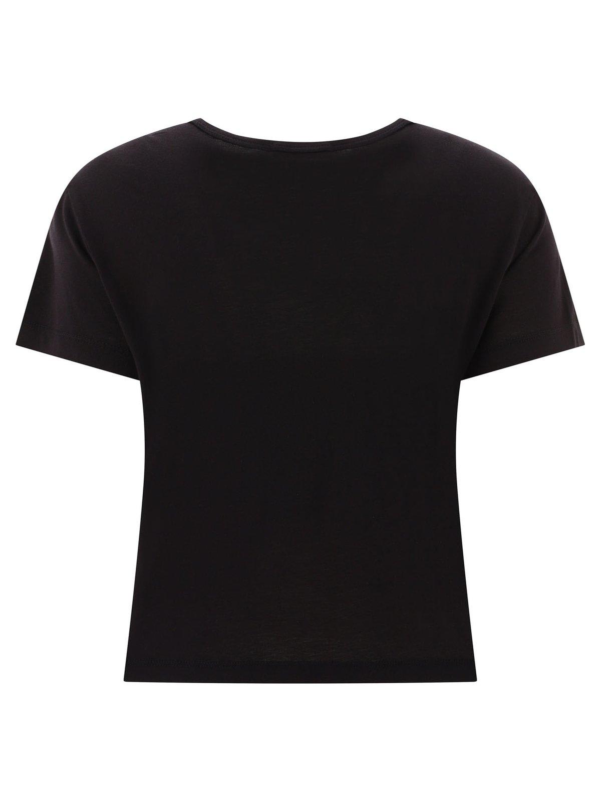 Shop Agolde Drew Short Sleeved T-shirt In Blk Black