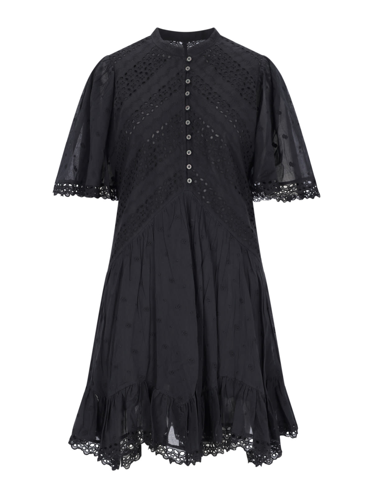 Marant Etoile Sangallo Mini Dress In Black