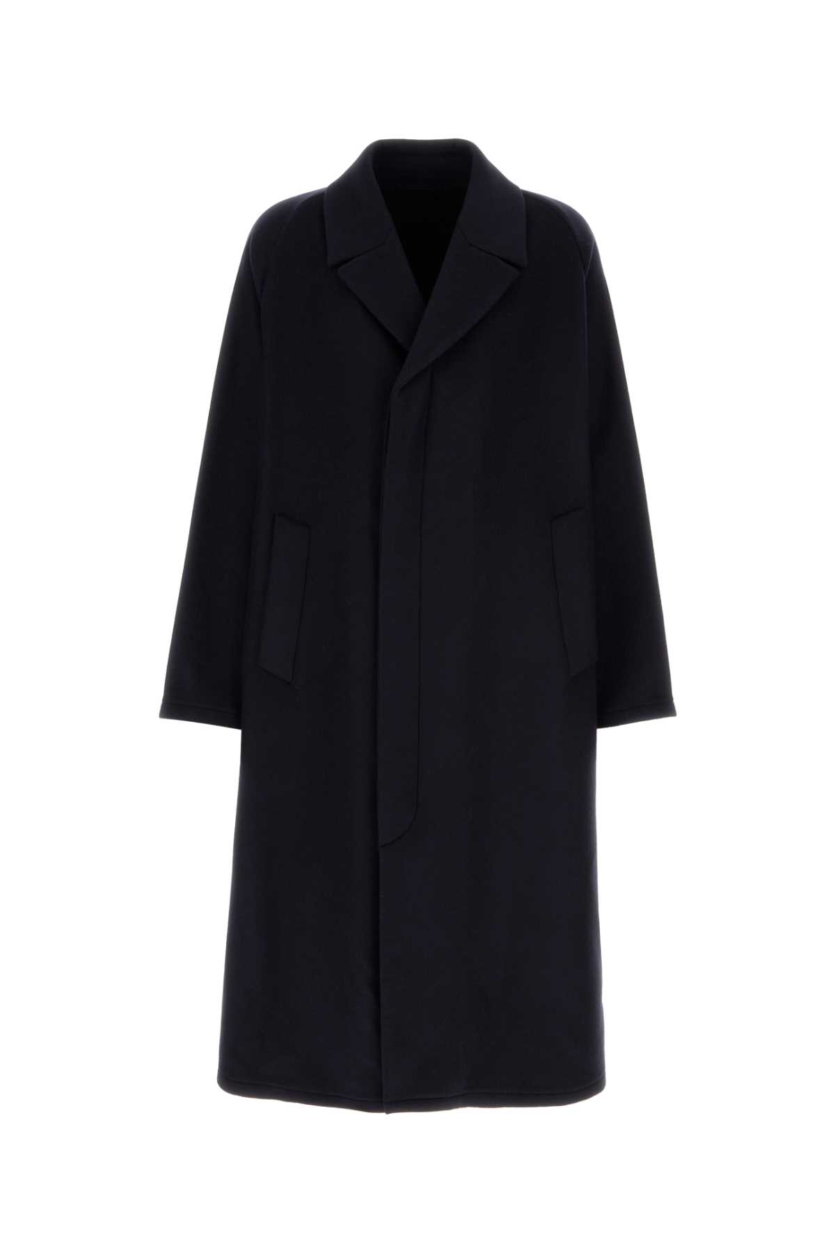 Shop Prada Midnight Blue Wool Blend Coat In Bleu