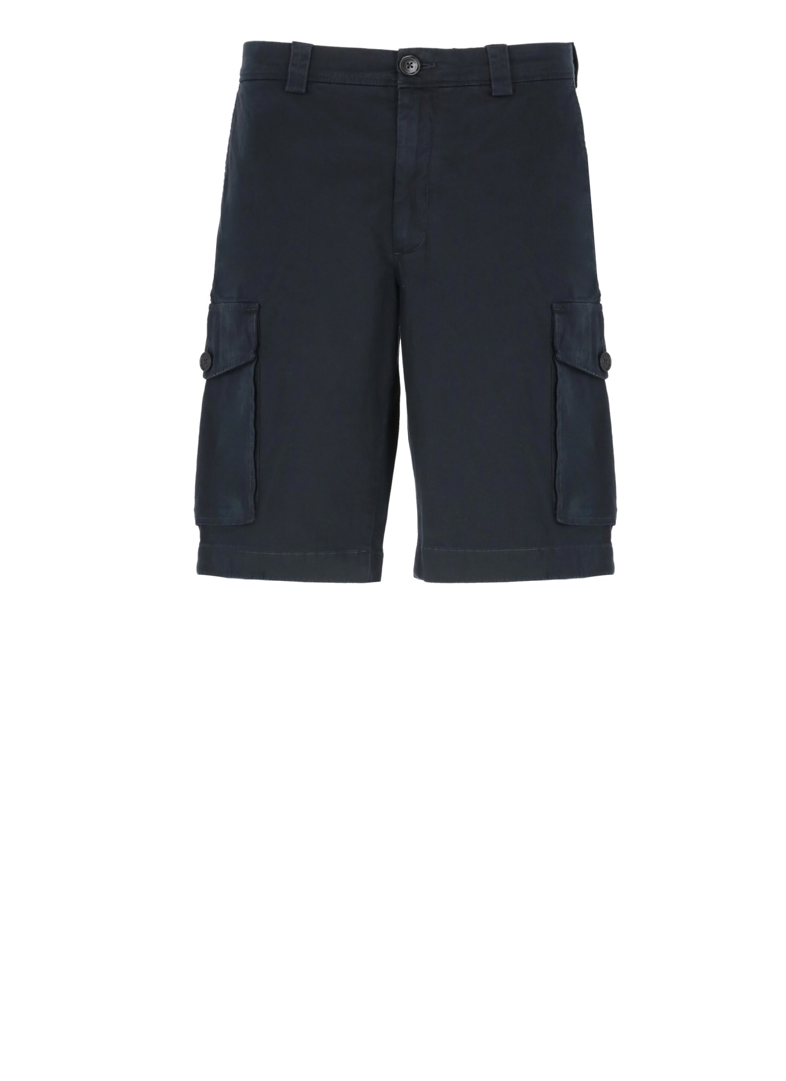 Shop Woolrich Cargo Bermuda Shorts In Blue