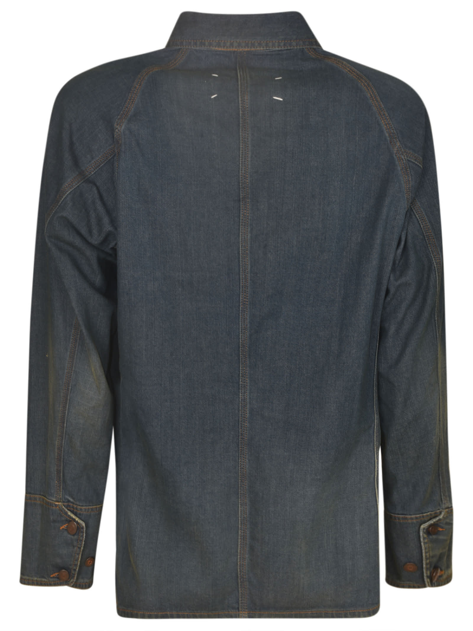 Shop Maison Margiela Patched Pockets Denim Jacket In American Classic