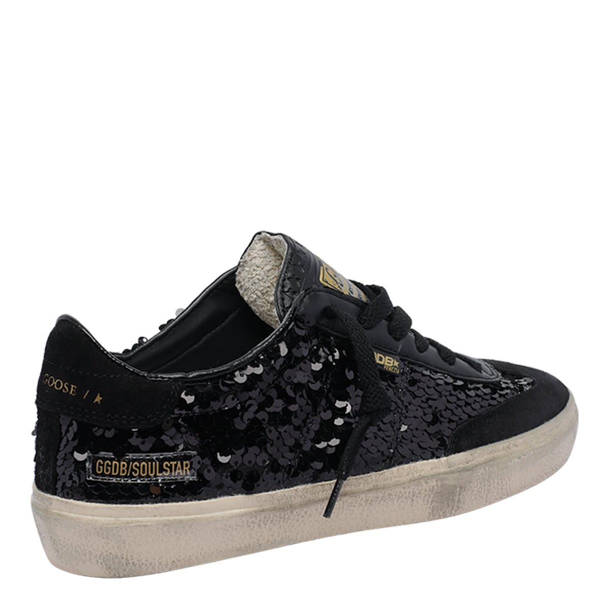 Golden Goose Sequin Embellished Round Toe Sneakers In Black
