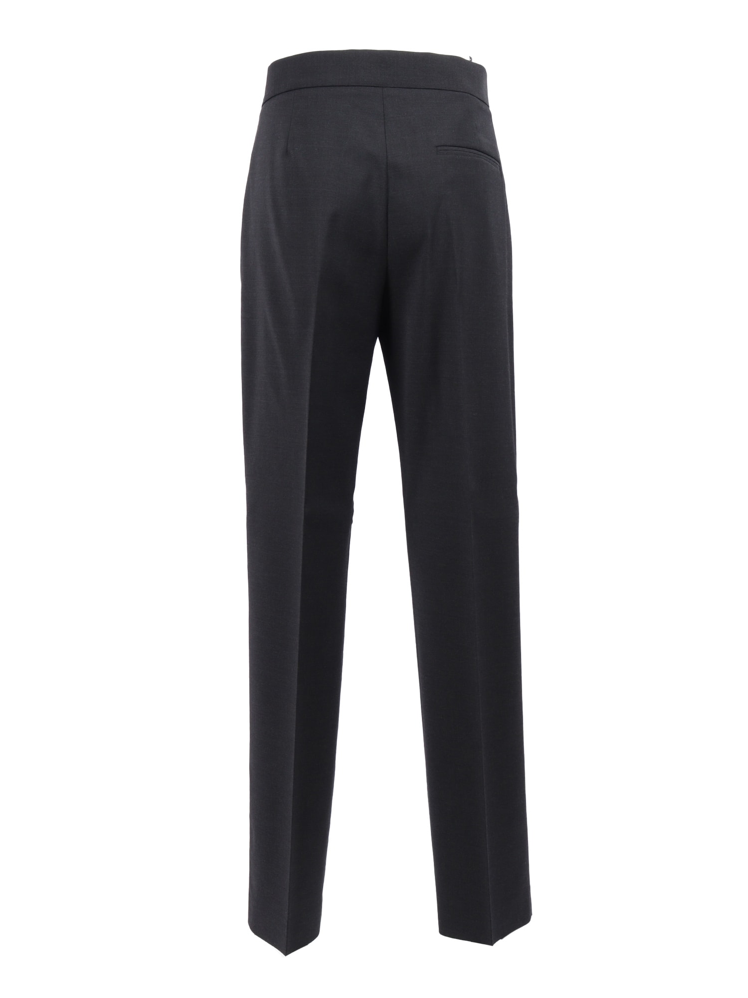 Alberta Ferretti Tailored Straight-leg Pants With Structured Waistband In Black