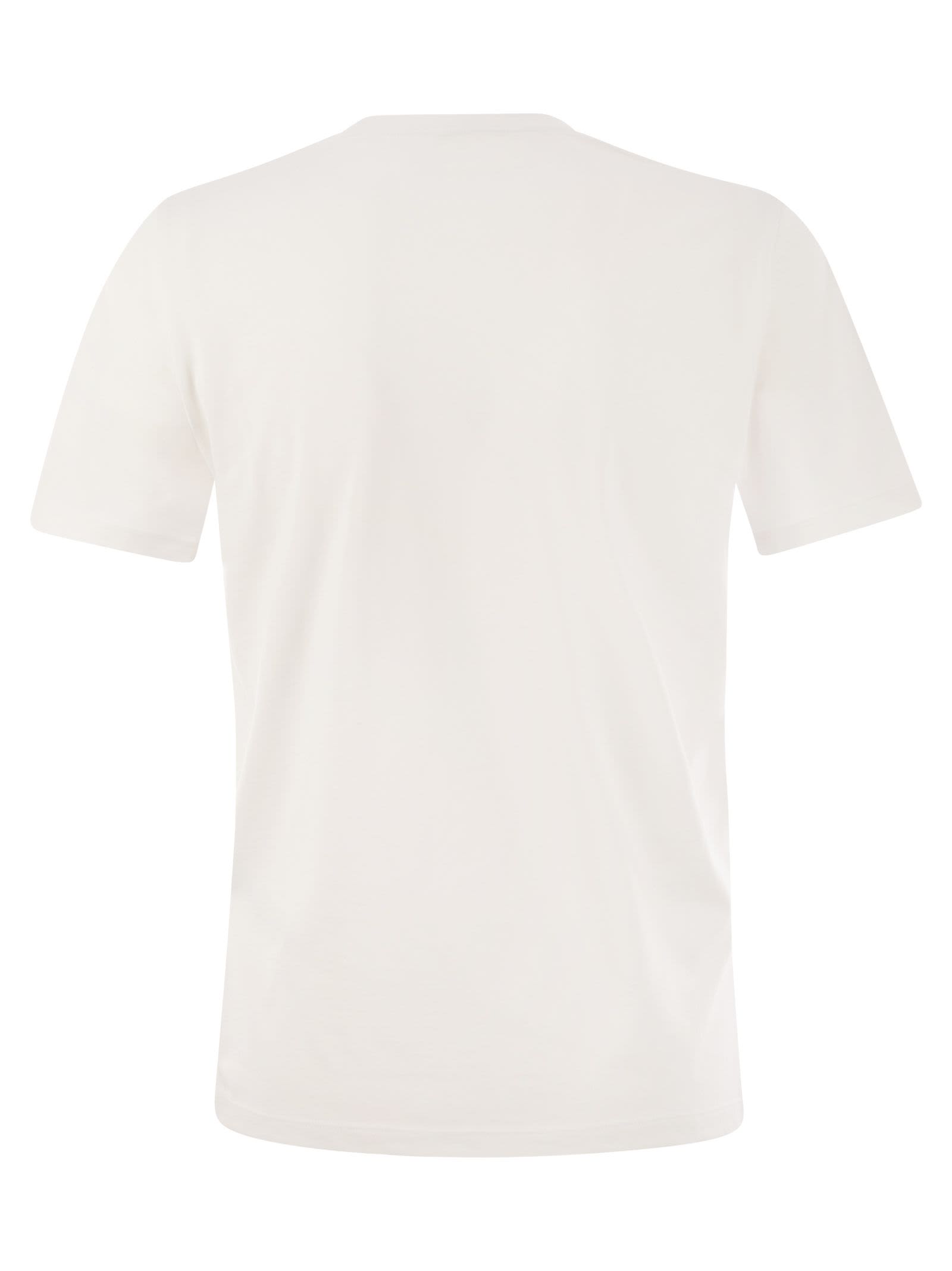 Shop Elisabetta Franchi T-shirt In Jersey Con Logo Strass In Chalk