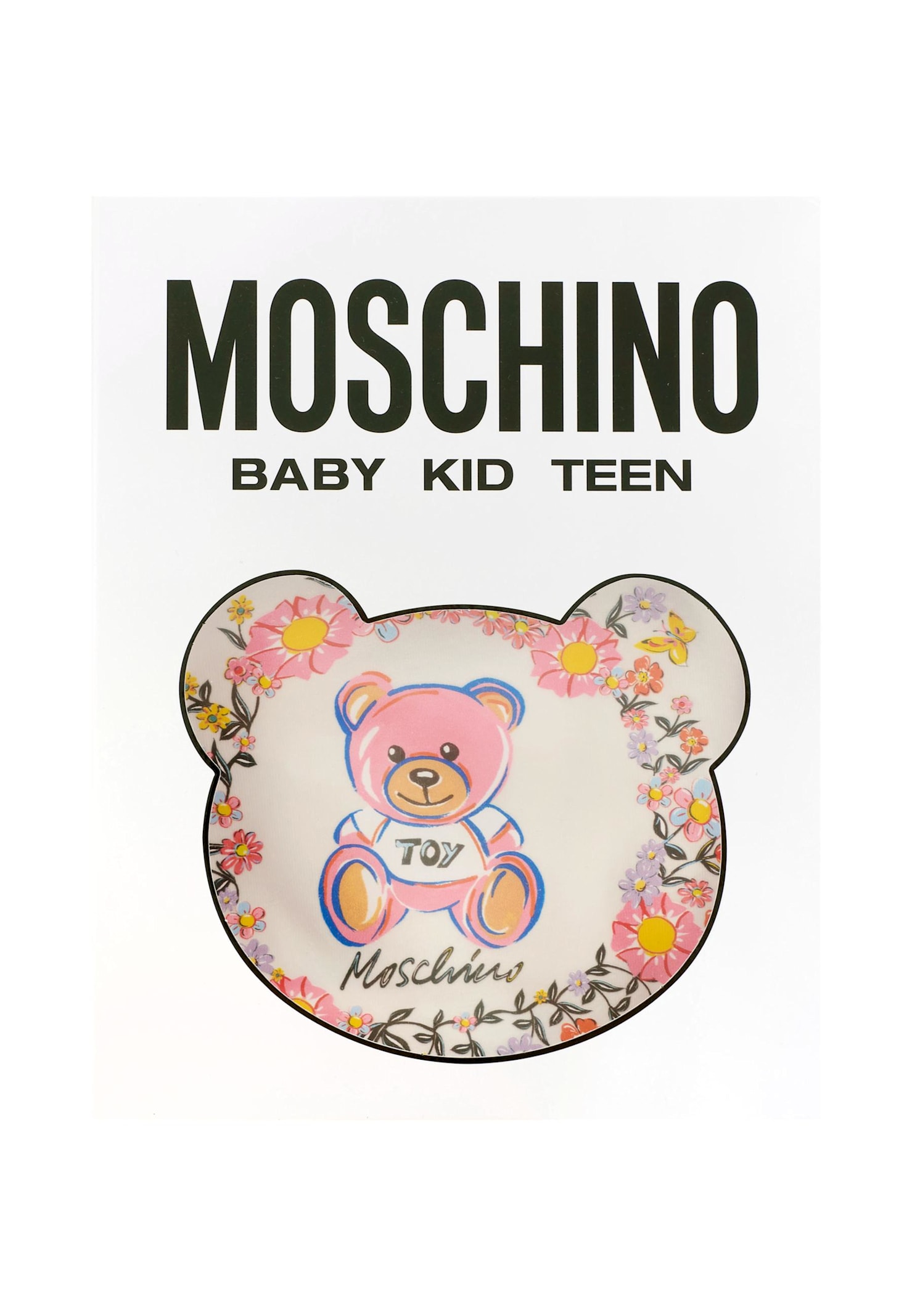 Moschino Ivory Romper For Baby Boy With Teddy Bear In White