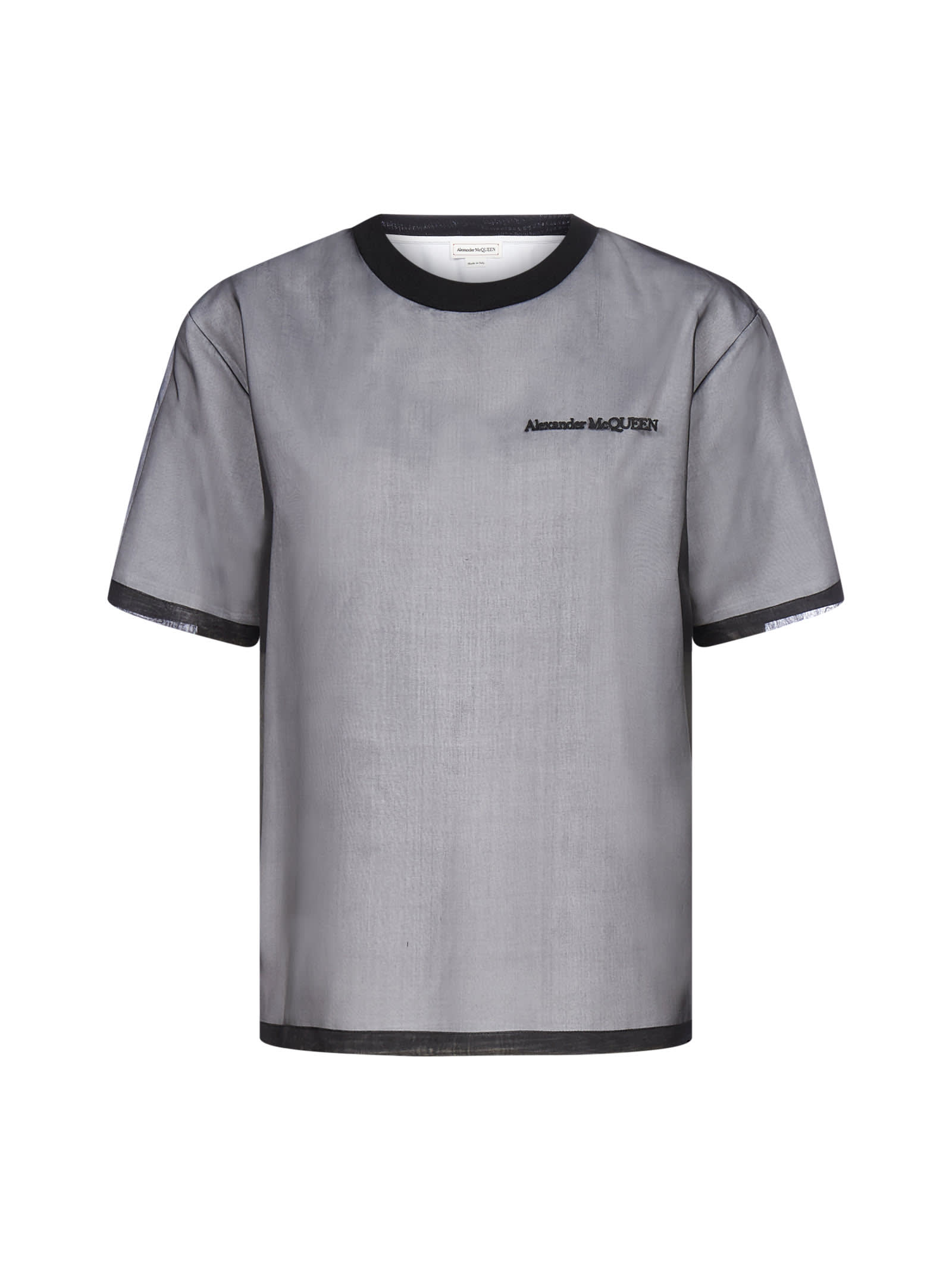 Alexander McQueen Logo Silk Tulle Doubled T-shirt