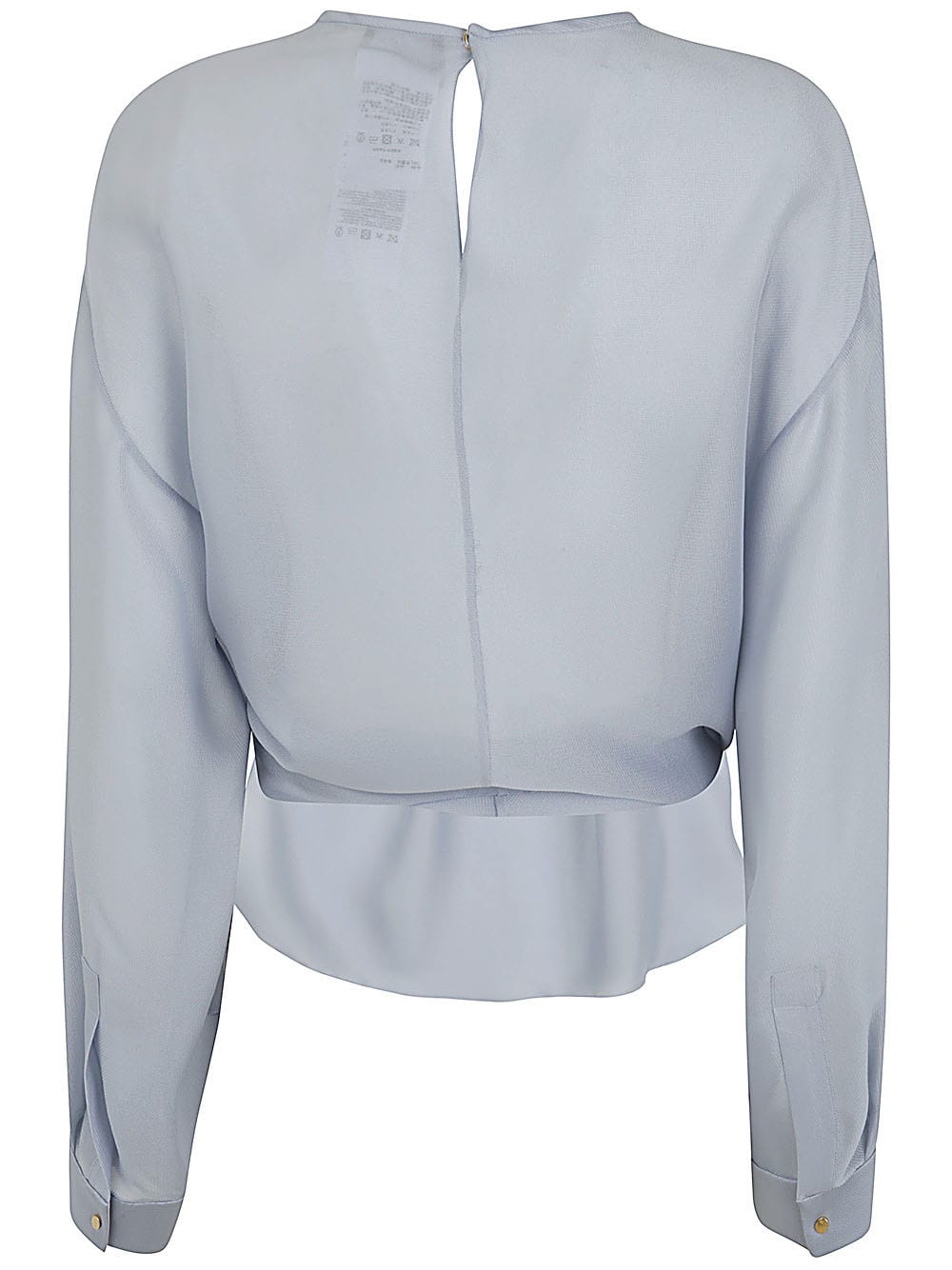 Shop Giorgio Armani Crew Neck Shirt With Slits In Tq Light Blue