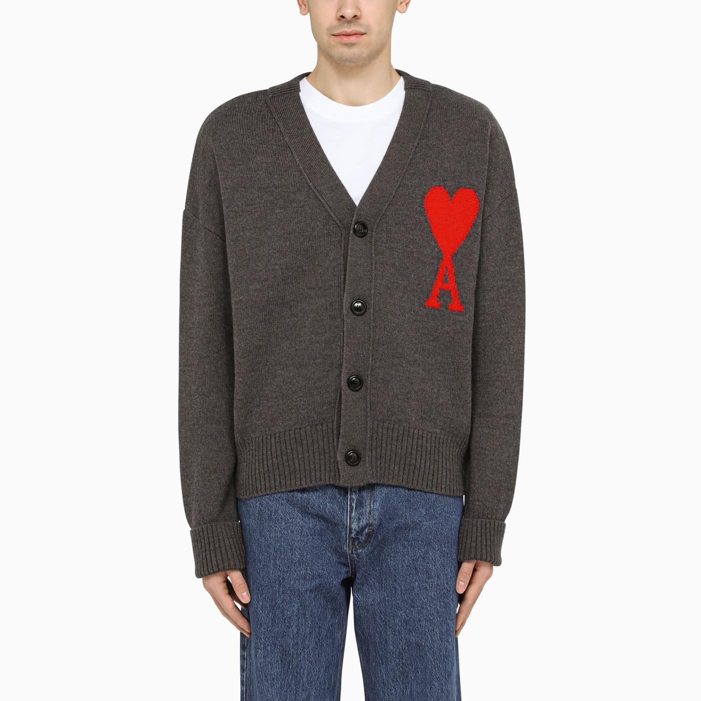 Ami De Coeur Grey Wool Cardigan