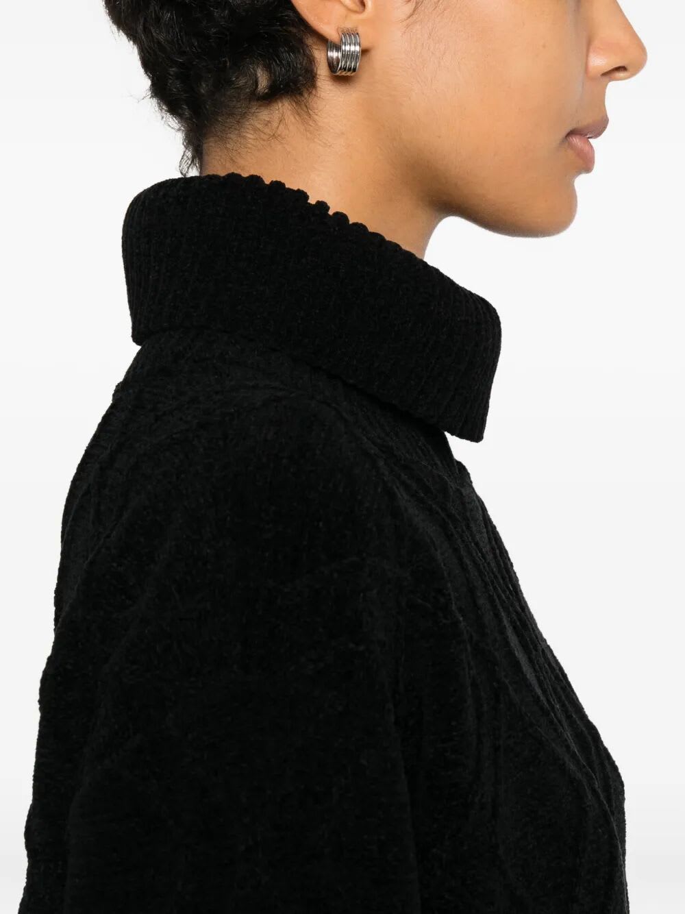 Rrd - Roberto Ricci Design Velvet Fish Volcano Wom Knit In Black