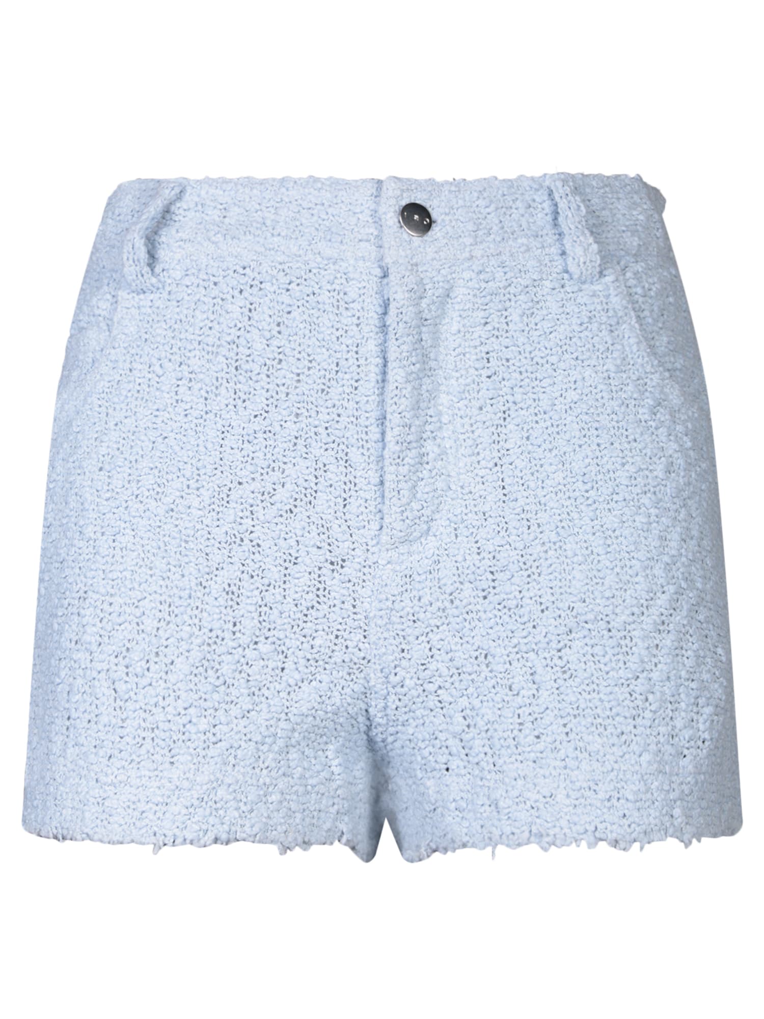 Shop Iro Sky Blue Tweed Shorts