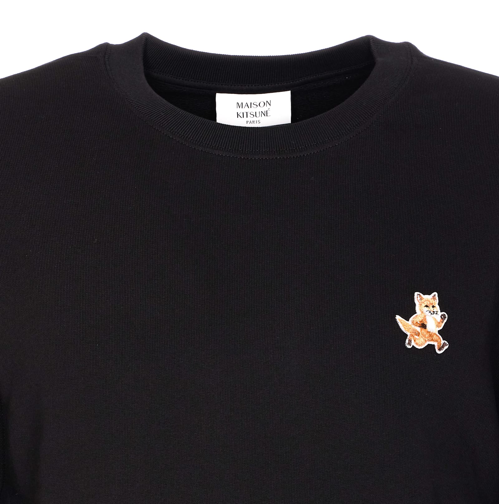 Shop Maison Kitsuné Speedy Fox Patch Sweatshirt In Black