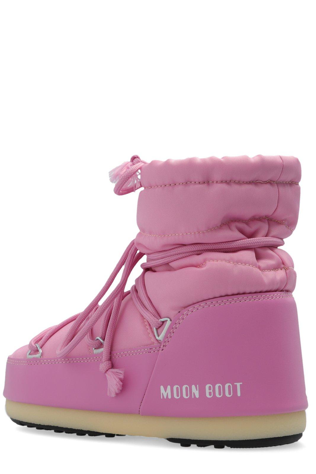 Shop Moon Boot Light Low Lace-up Snow Boots In Pink