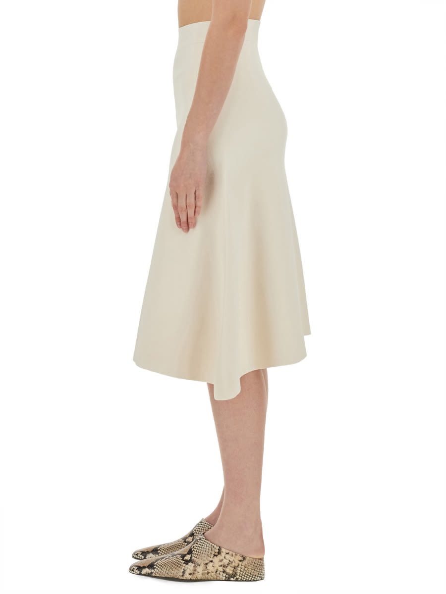 Shop Jil Sander Asymmetrical Skirt In Powder