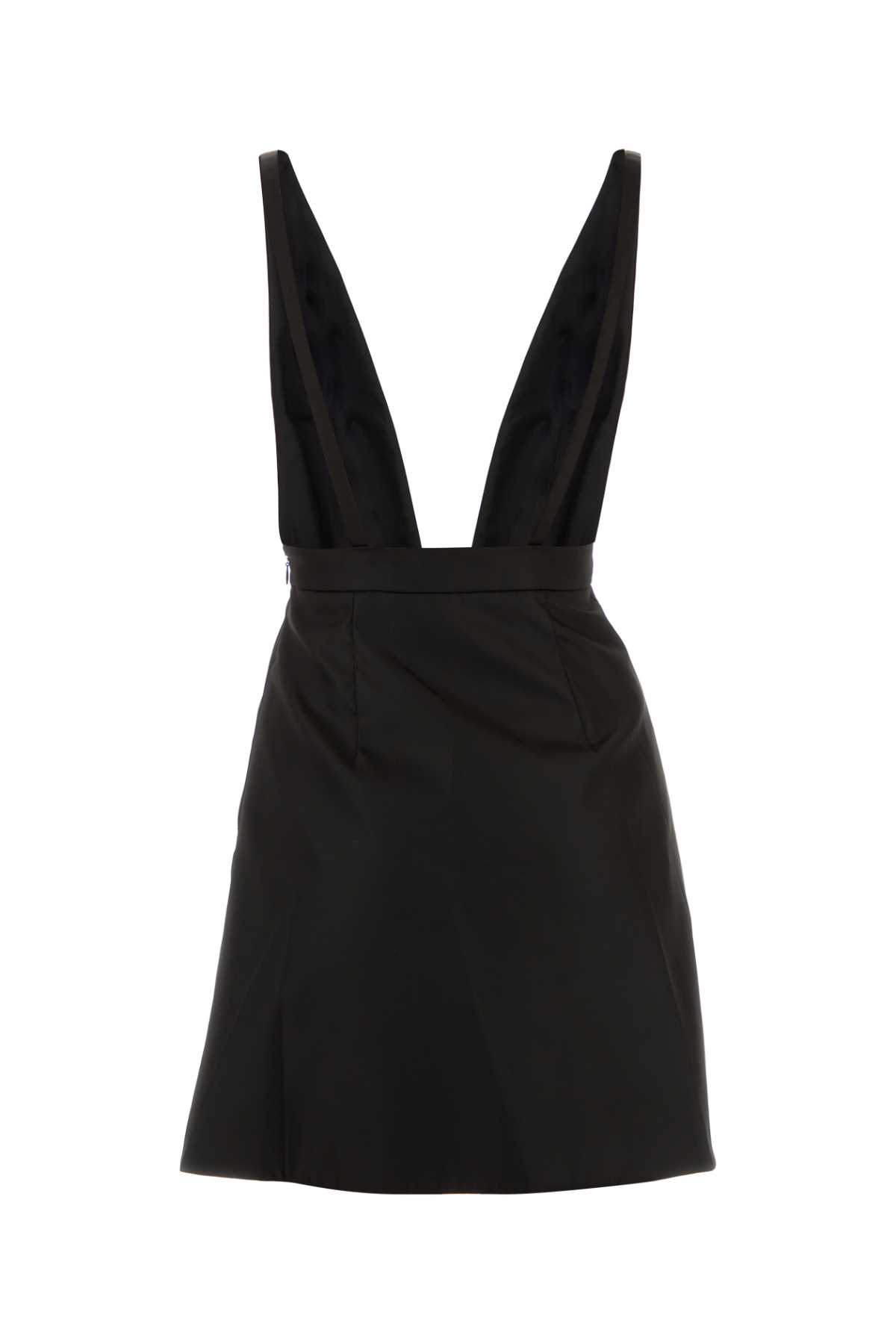 Prada Black Re-nylon Mini Dress In Nero