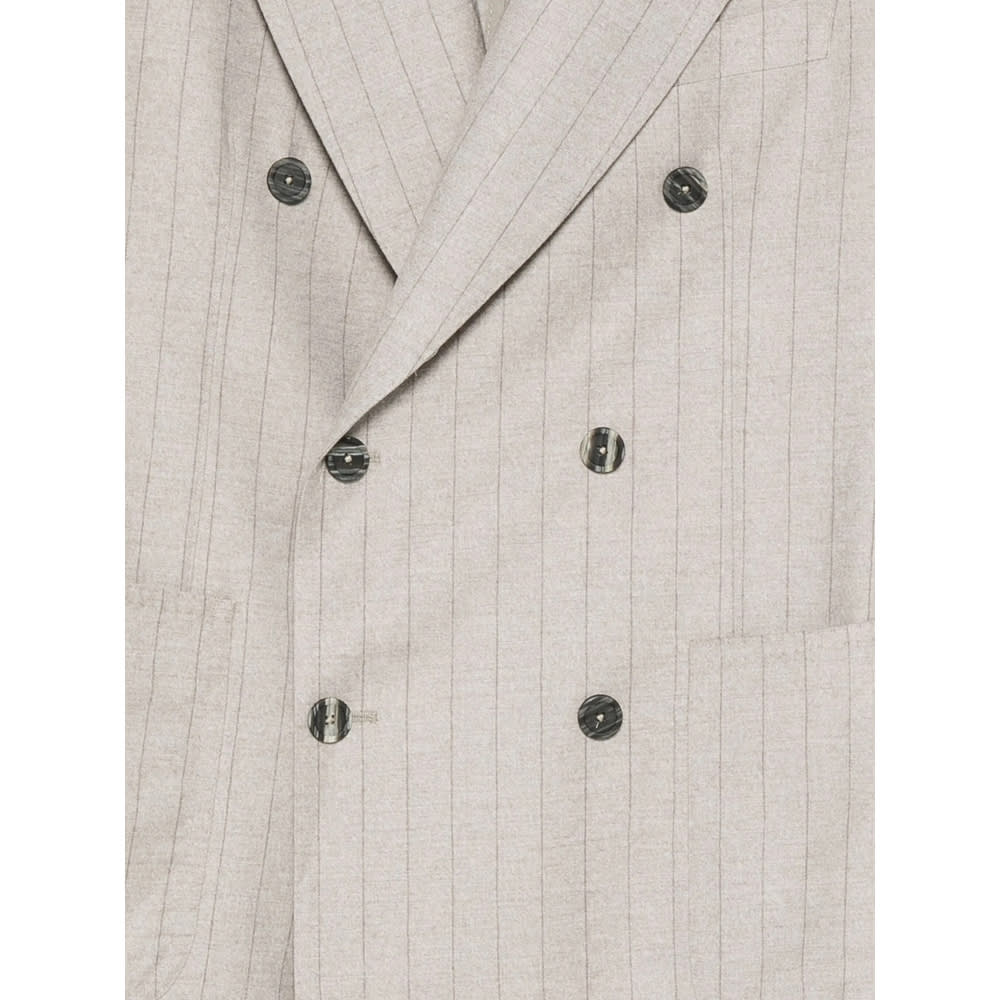 Tagliatore Long Sleeve Blazer And Belt Loop Pants Set In Neutral