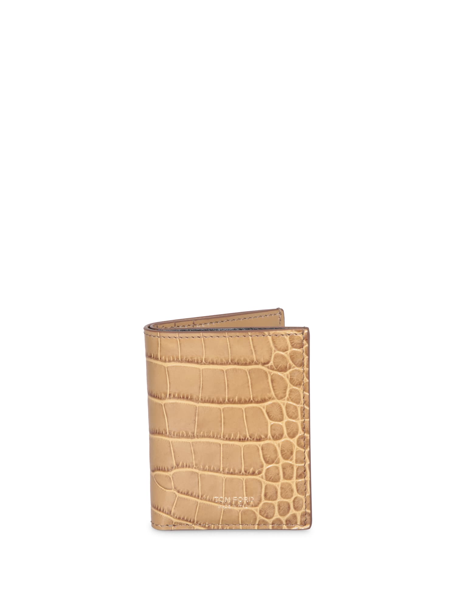 Shop Tom Ford Croco Beige Card Holder