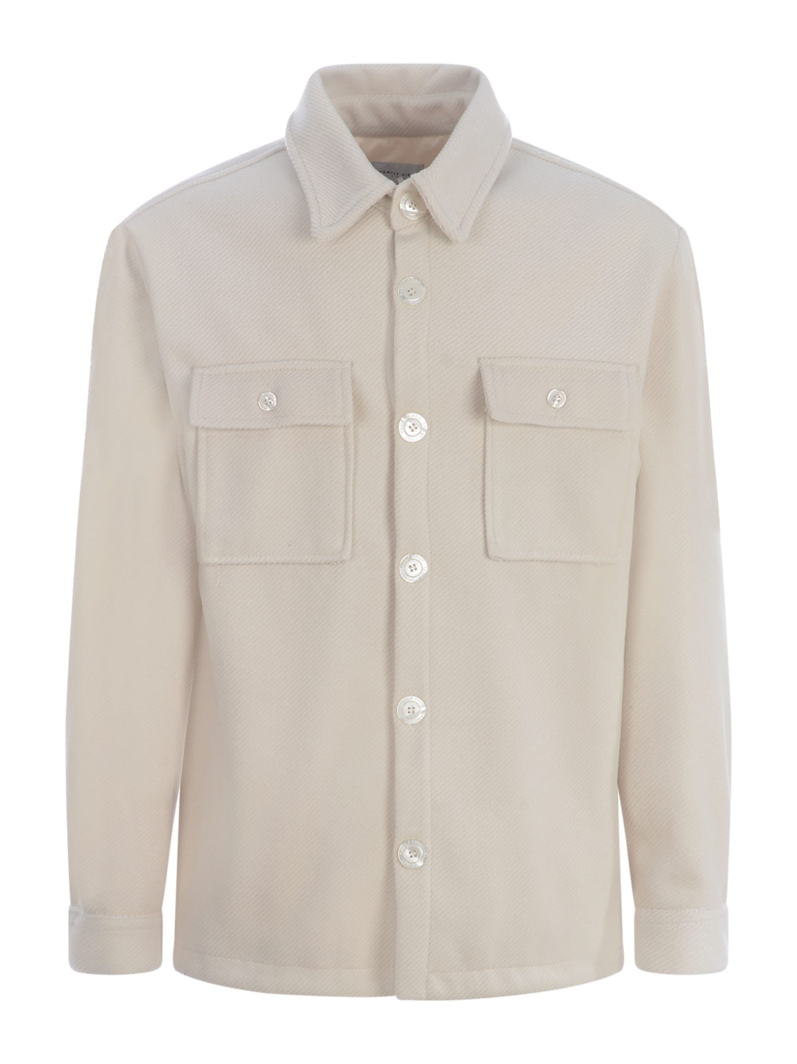 Family First Milano Shirt Jacket Family First In Terry Fabric In Crema