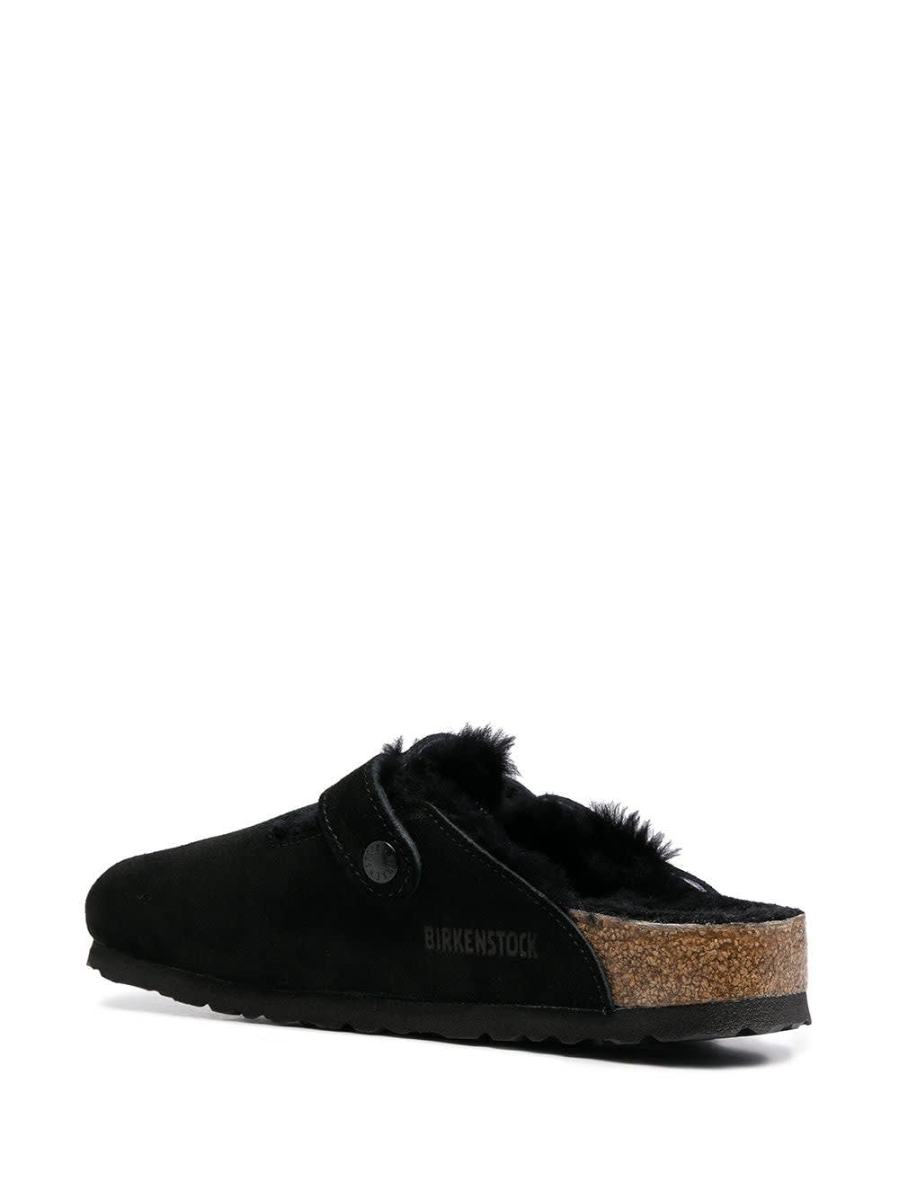Birkenstock Boston Shearling Suede Slippers In Multi