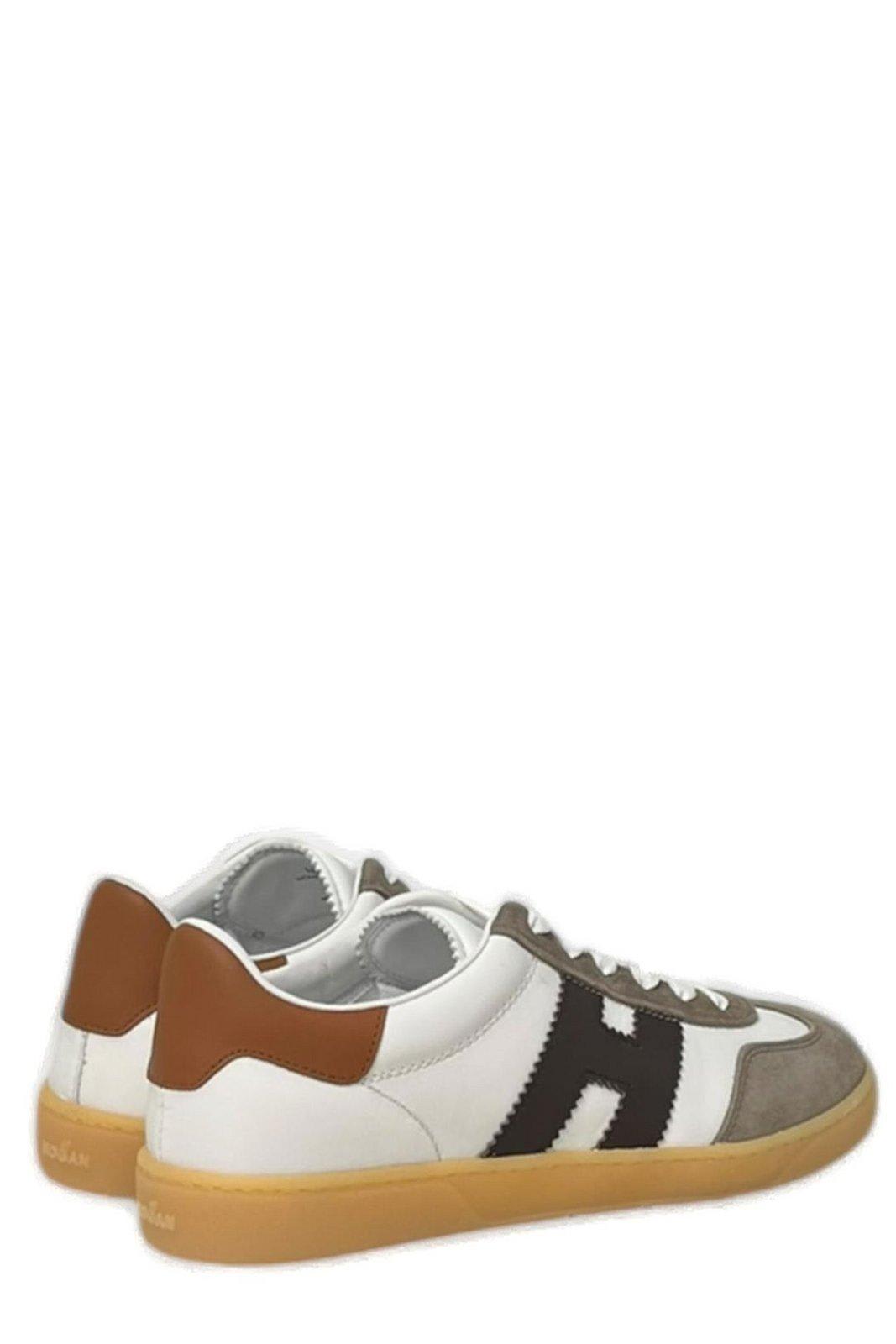 Shop Hogan Cool Side Logo Patch Sneakers  In White