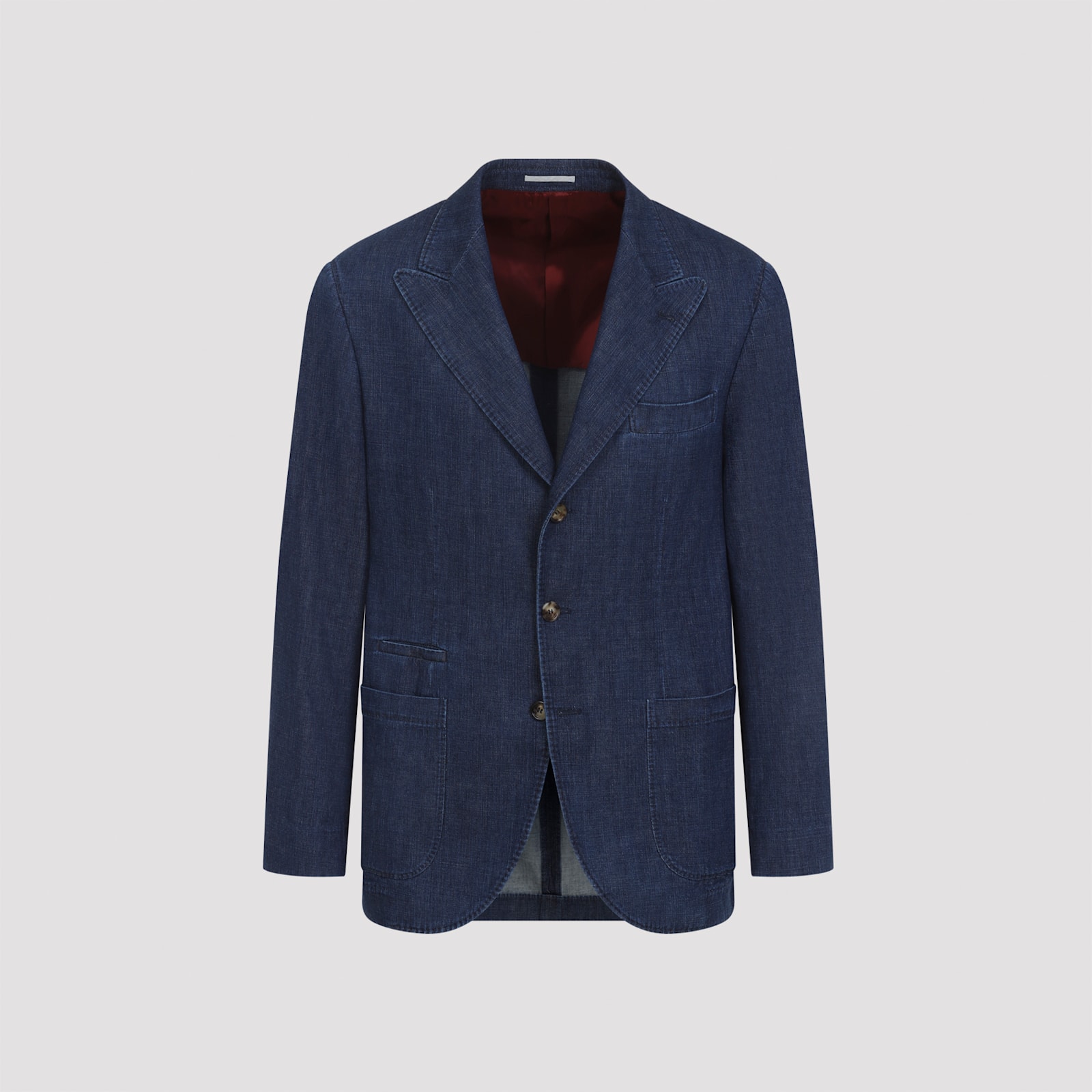Brunello Cucinelli Single-breasted Denim Blazer In Blue