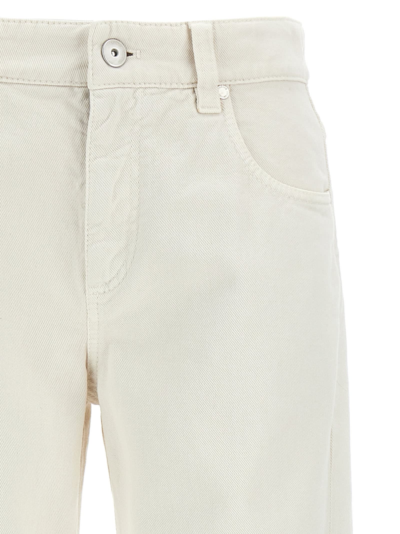 Shop Brunello Cucinelli Loose Jeans In Beige