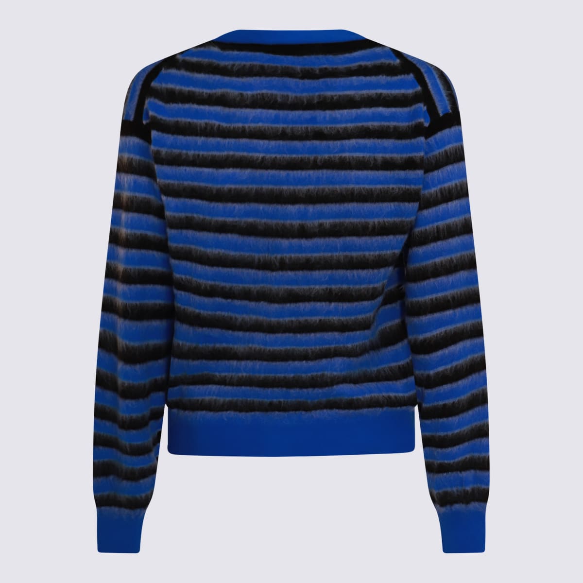 Shop Marni Blue And Black Wool Knitwear In Mazarine Blue