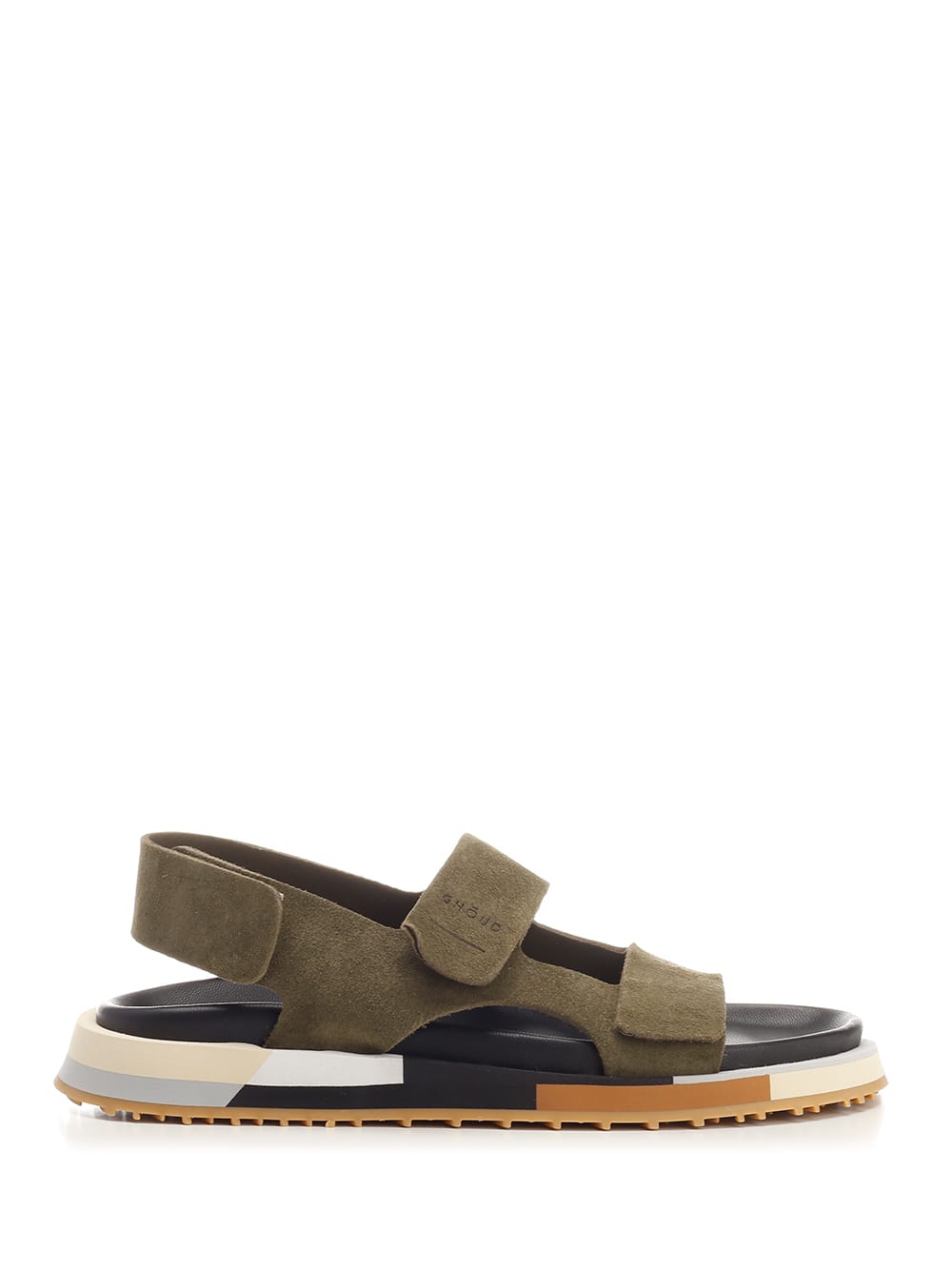 Shop Ghoud Atelier Velcro Straps Sandal In Green