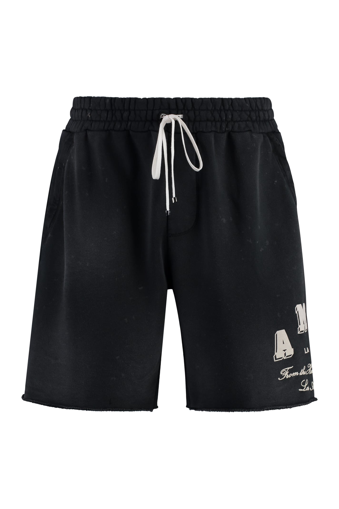 Shop Amiri Cotton Bermuda Shorts In Black