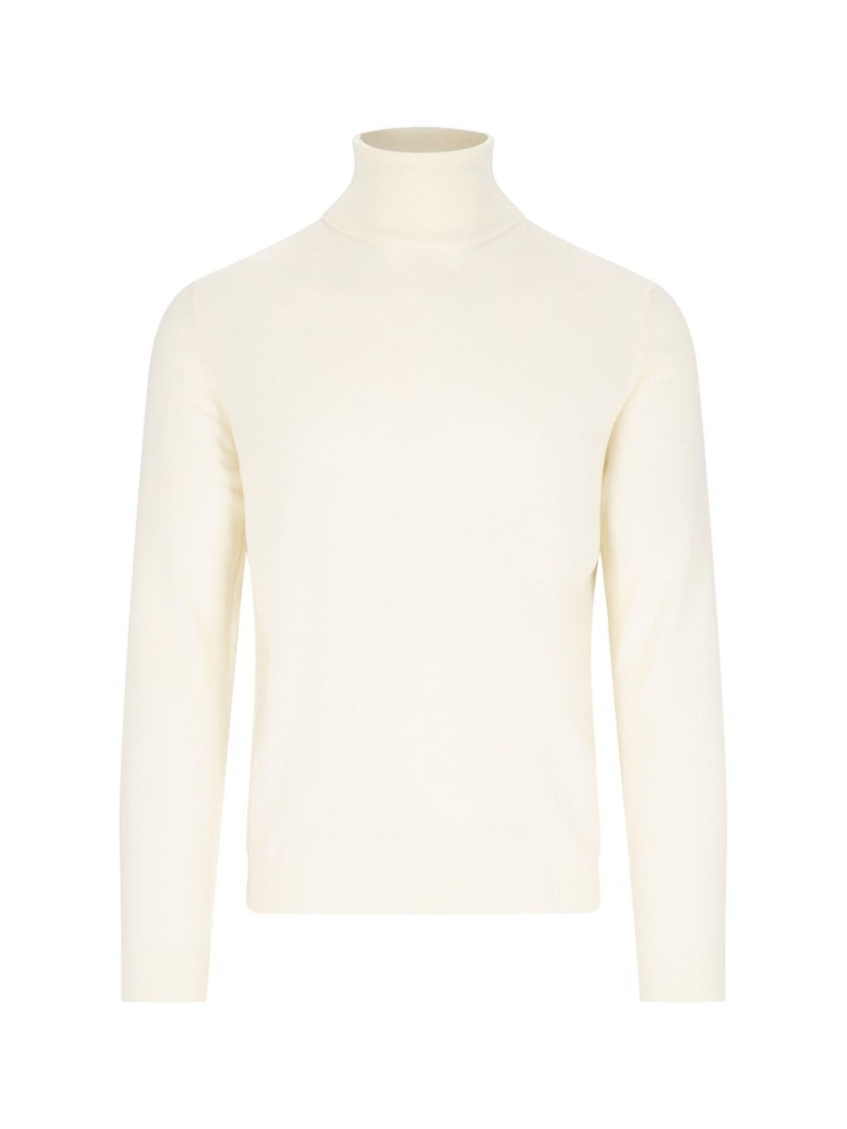 Shop Zanone Turtle-neck Sweater In Cream