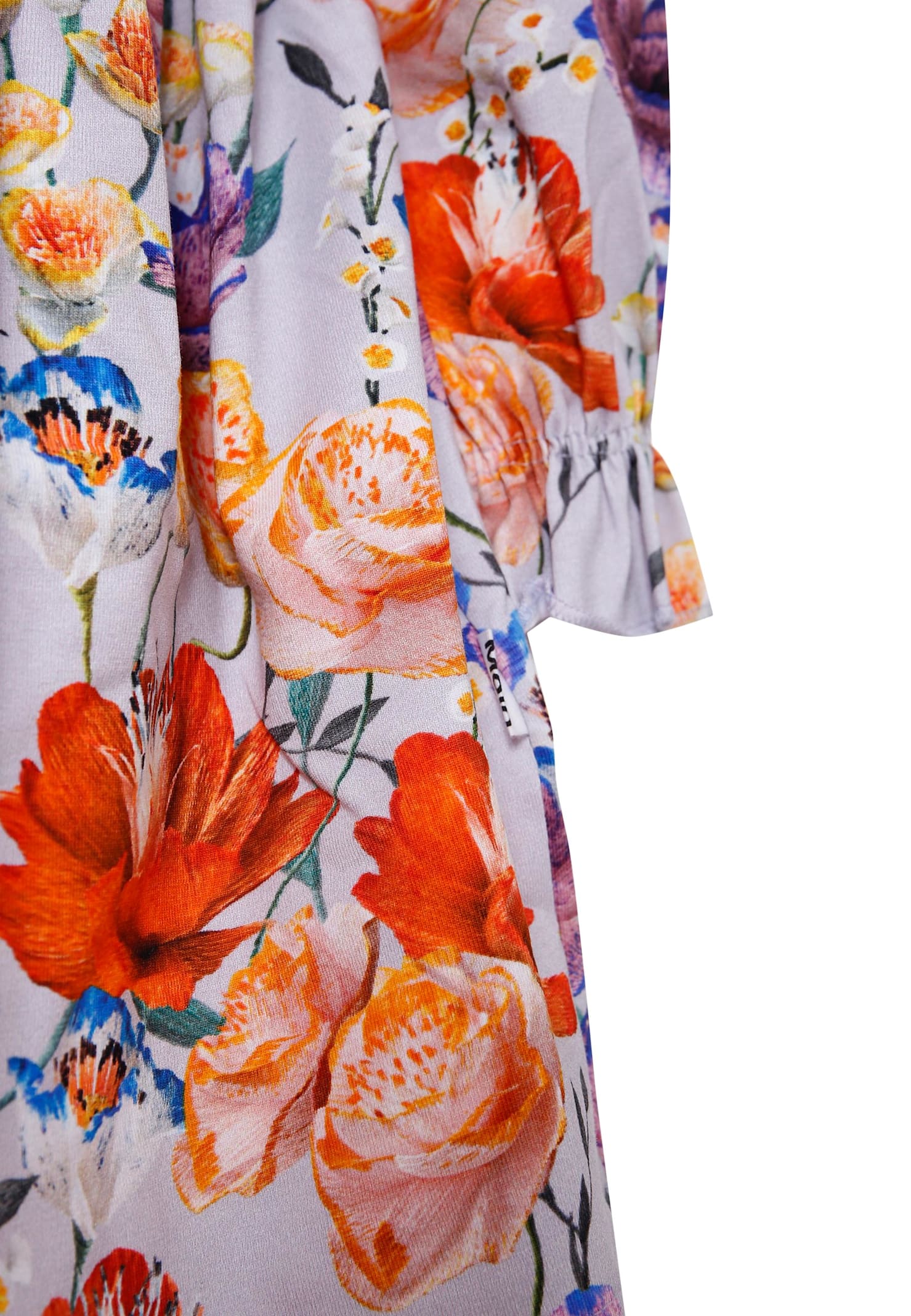 Molo Lilac Dress For Girl With Floral Print In Multi