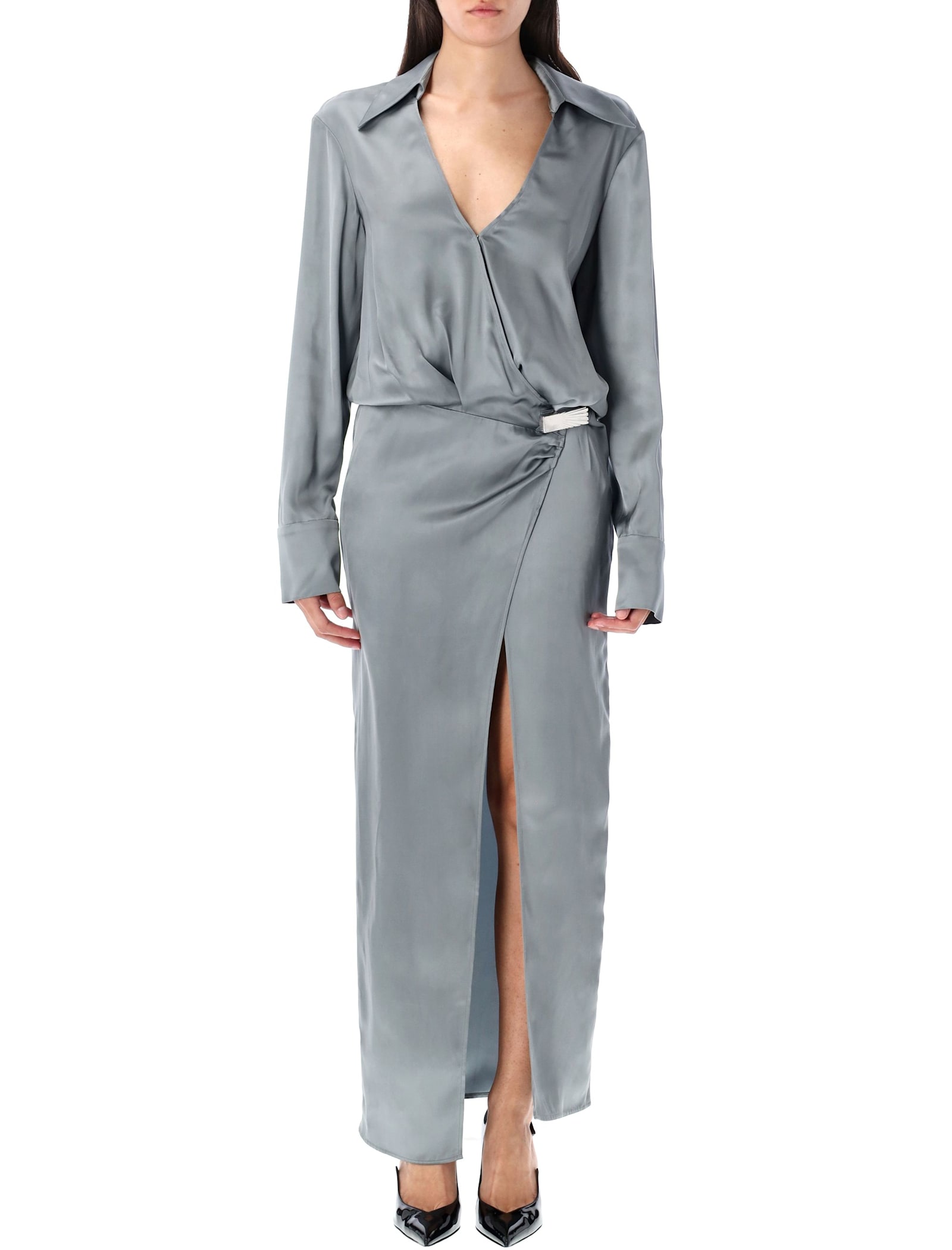 The Attico Satin Long Dress