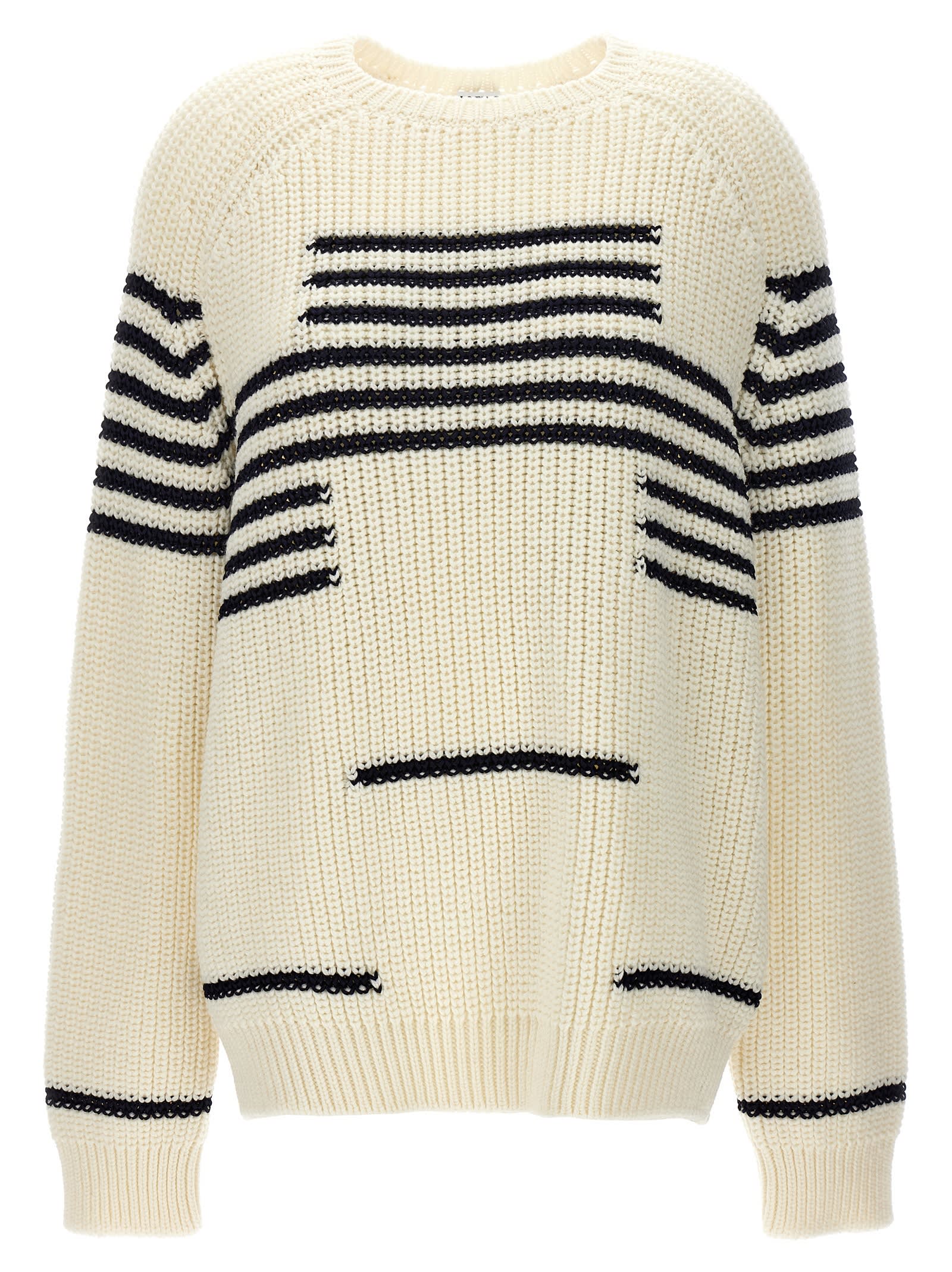 Shop Loewe Striped Sweater In Multicolor