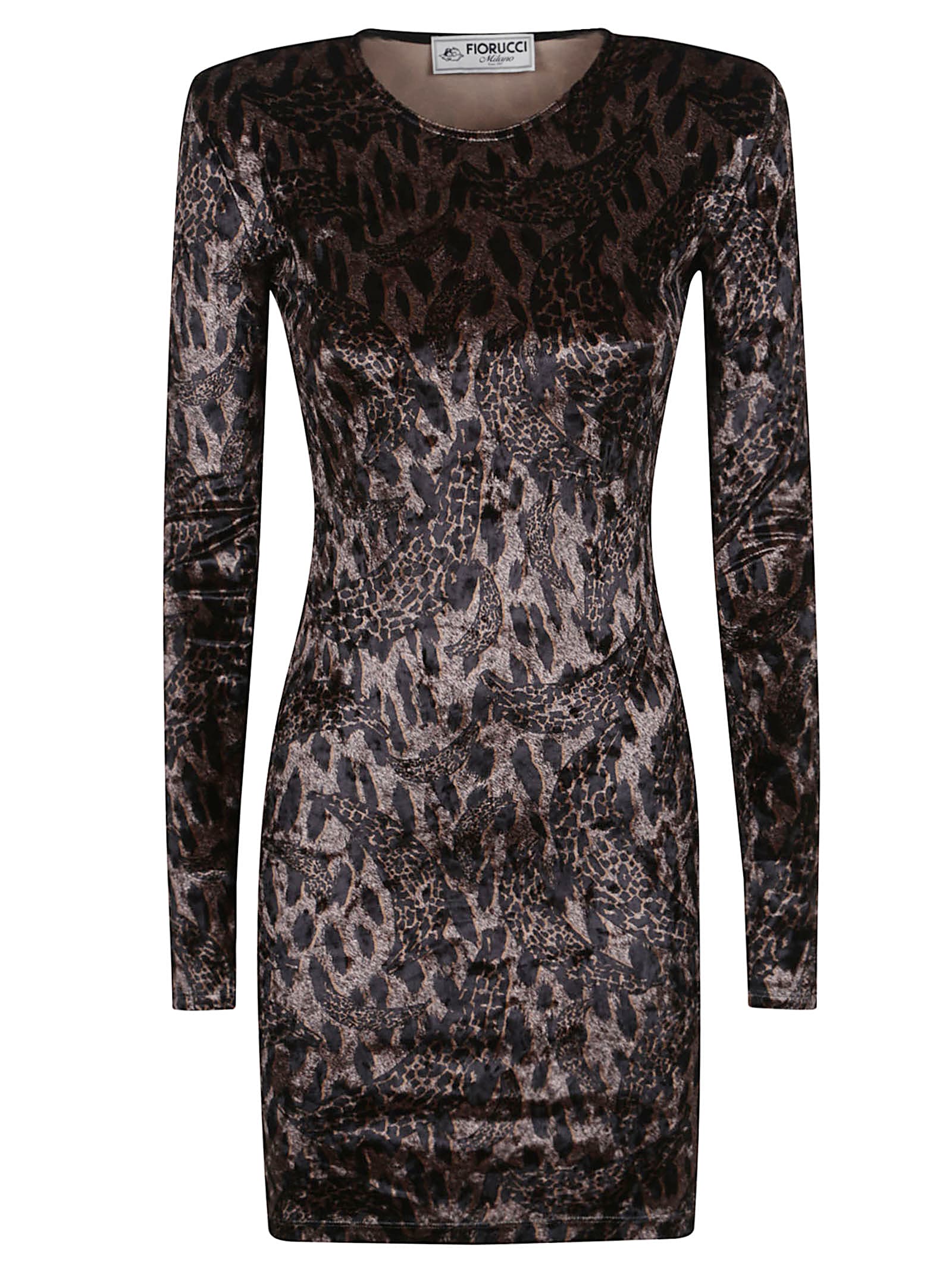 Fiorucci Mini Dress With Long Sleeves In Brown
