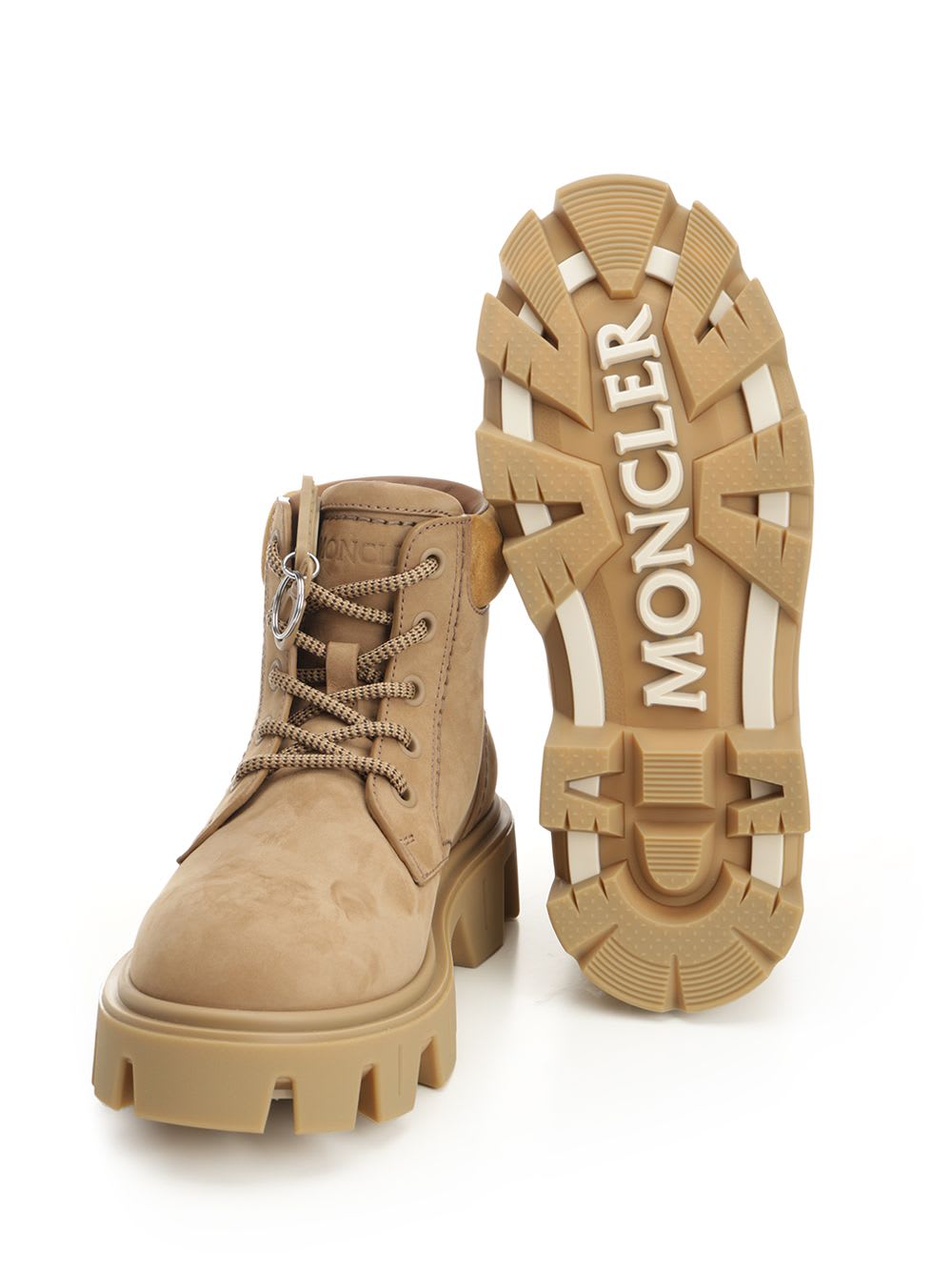 Moncler Peak City Ankle Boots Sneakers Beige In Brown