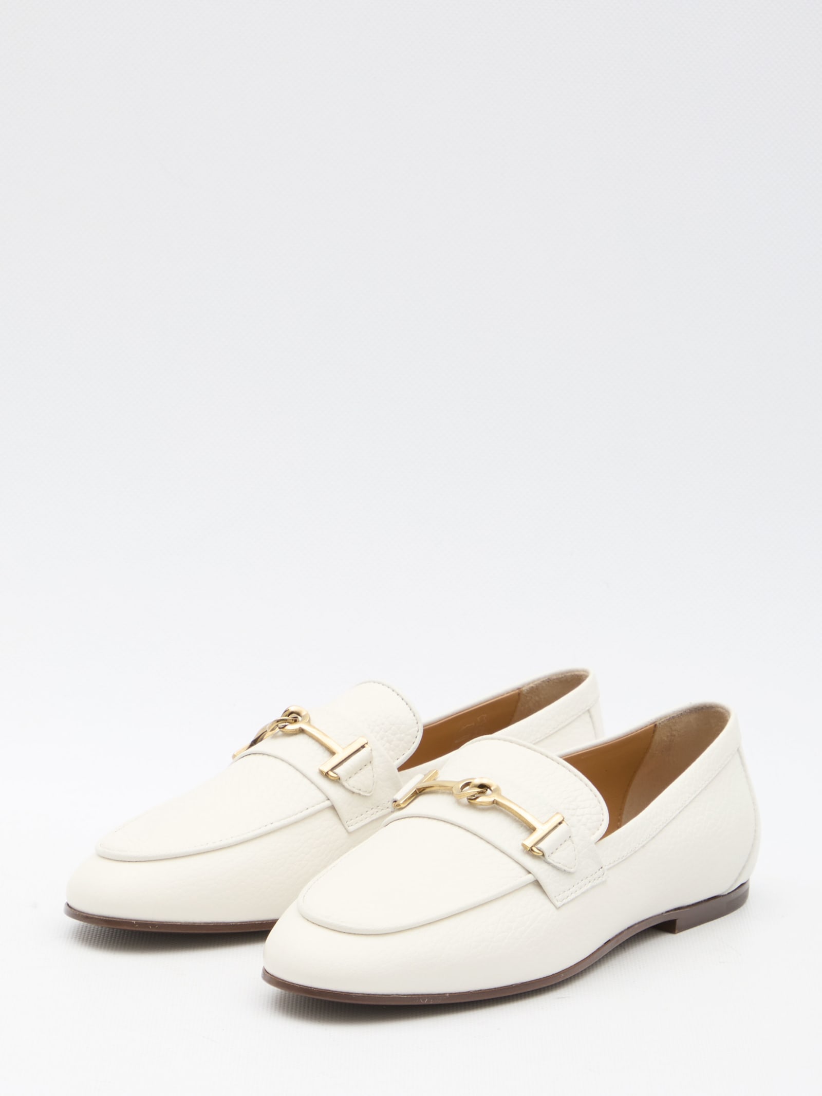 Shop Tod's Leather Loafers In White